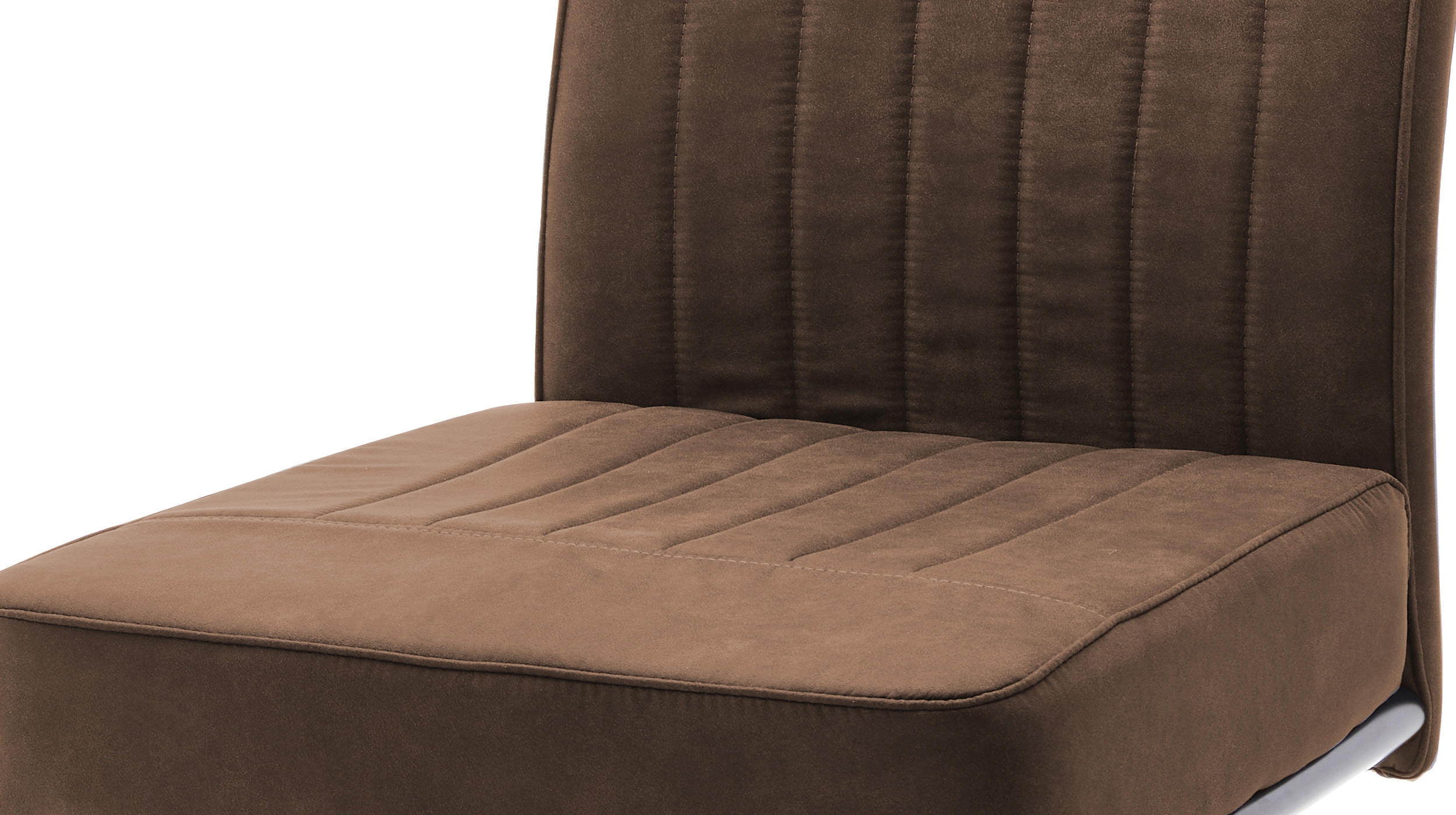 Schwingstuhl für Esszimmer braun Microfaser - MARTE