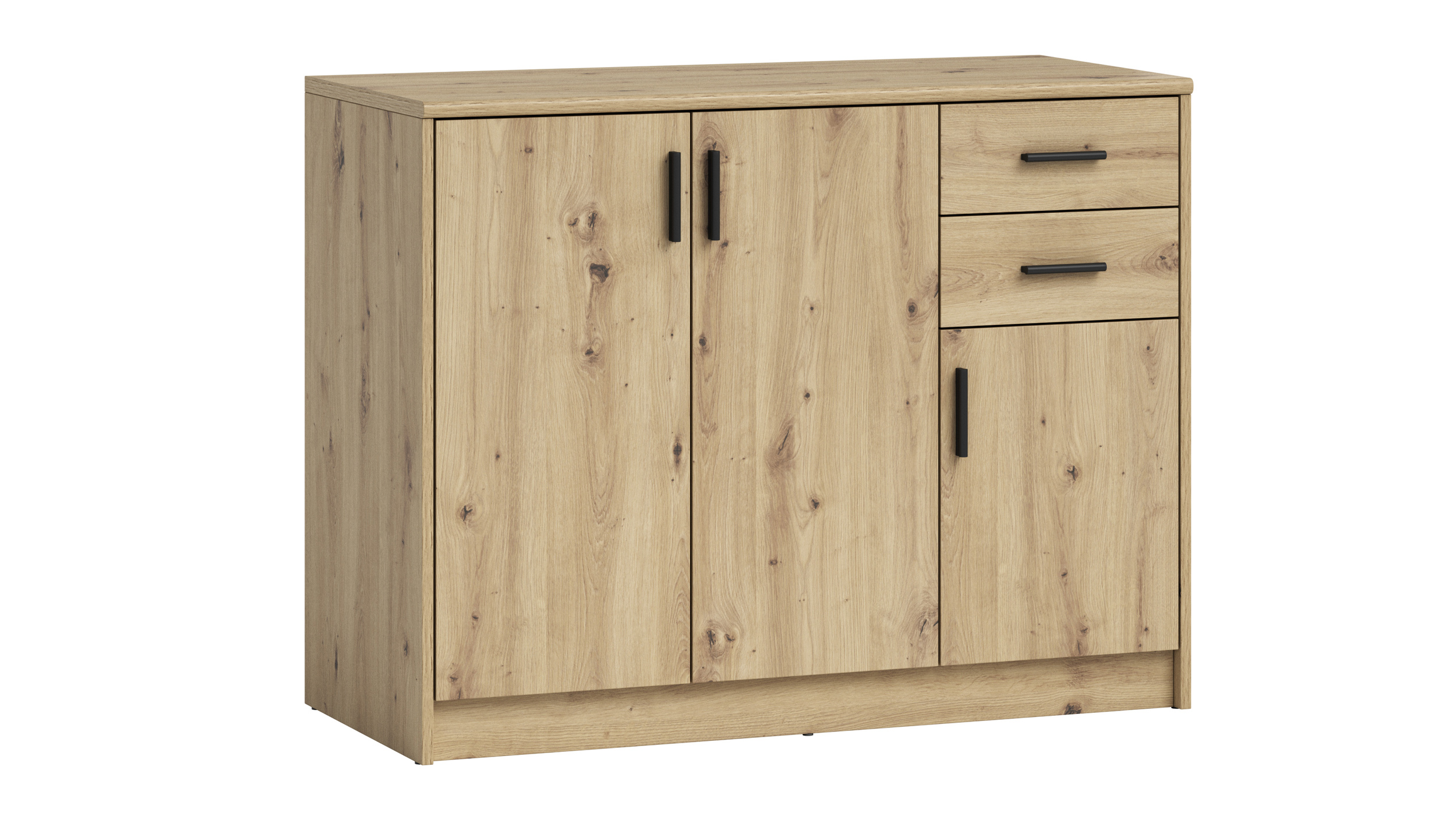 Kommode mit 2 Schubladen Artisan Eiche 109 x 50 cm - NELLY