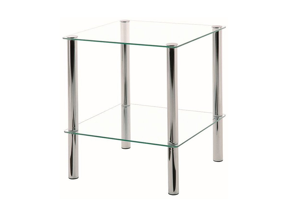 Beistelltisch chrom - Glas - quadratisch - 39 x 47 cm - EMDEN