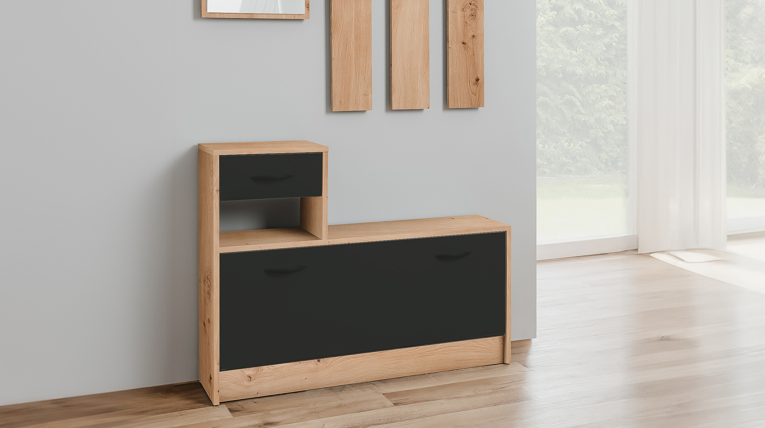 Garderoben Set 2-teilig Artisan Eiche 98 x 180 cm - RUDOLF