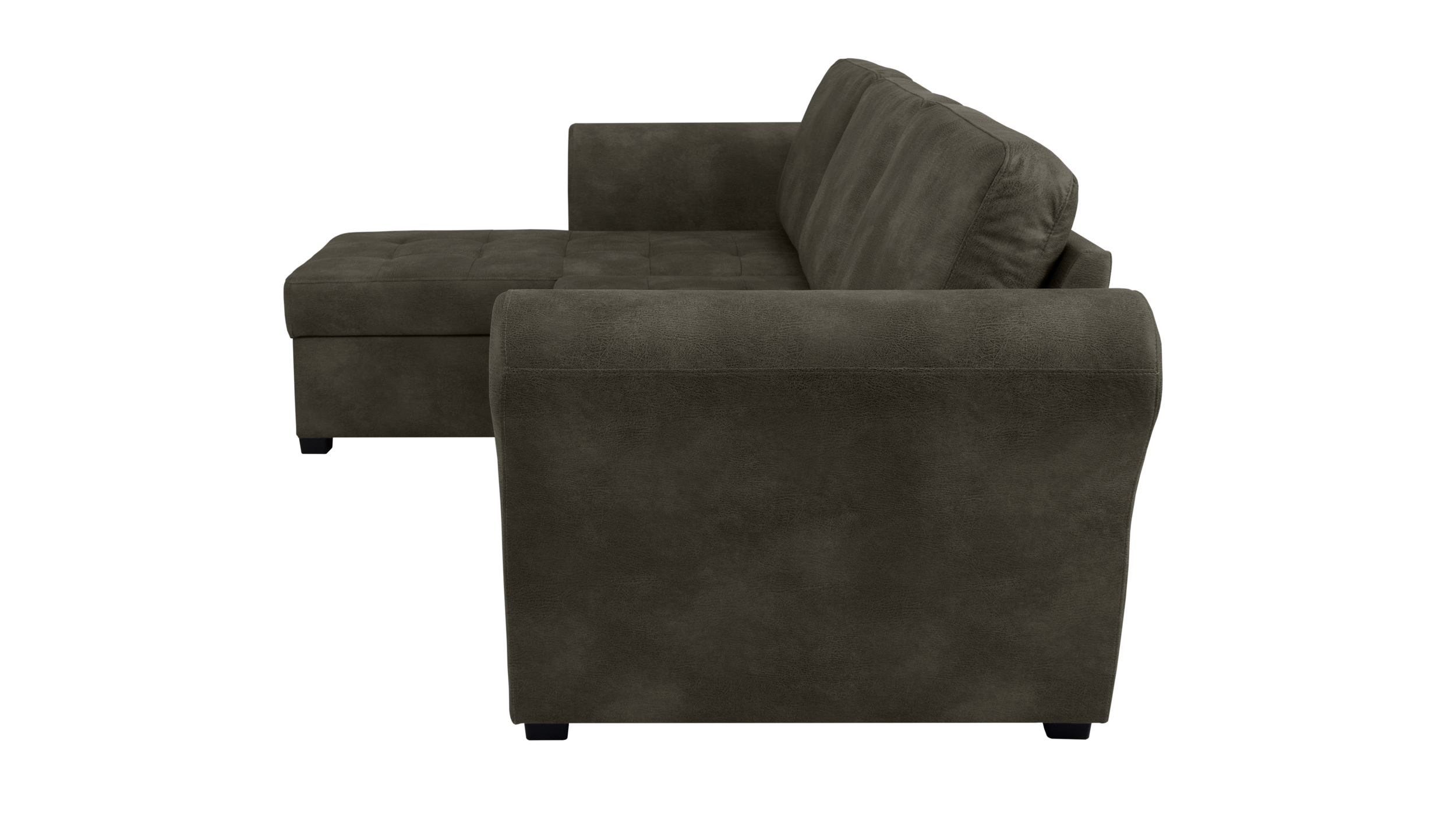 Ecksofa mit Schlaffunktion braun Bettkasten 260 cm - LASSE