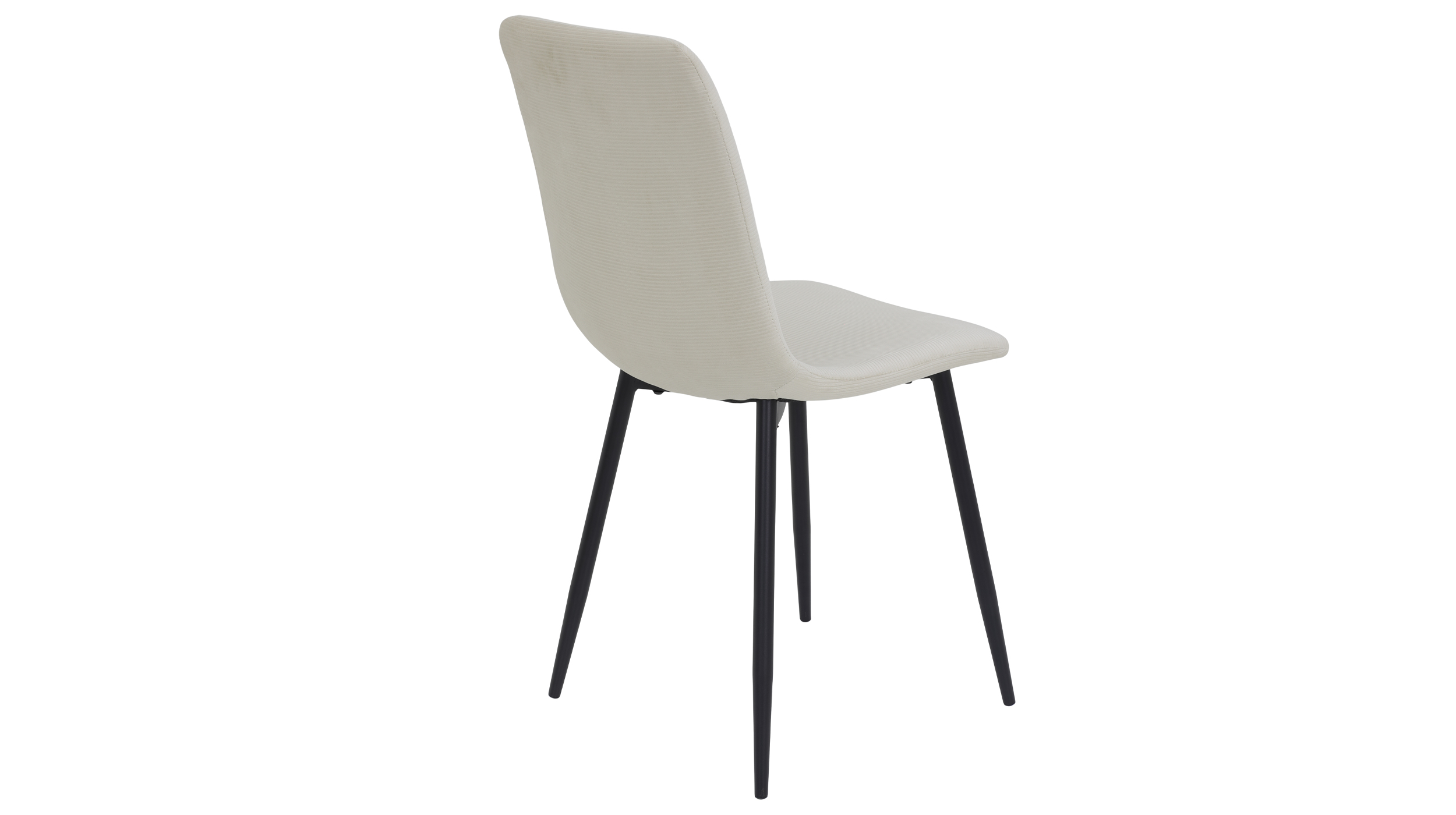 Polsterstuhl beige Microfaser Cordoptik Metallgestell - LEIPZIG