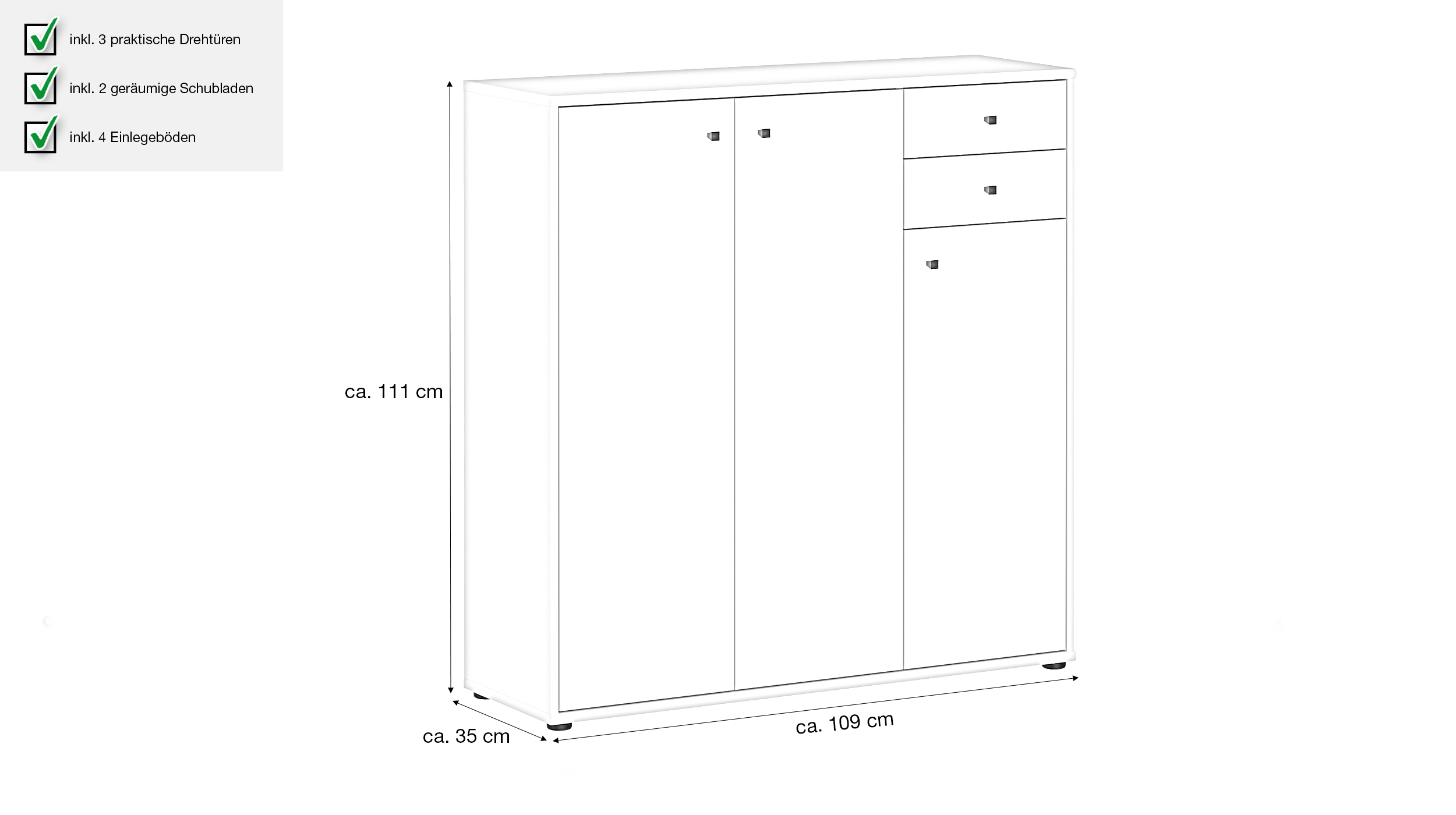 Kommode mit Schubladen beige 85 cm - TEMPRA