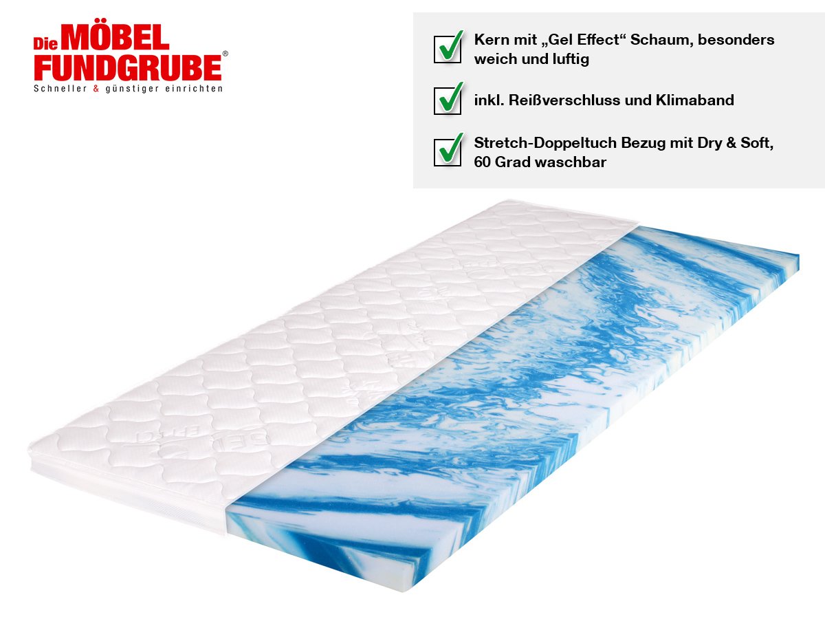 Gelschaum - Topper 140 x 200 cm - Höhe 7 cm - GABRIEL