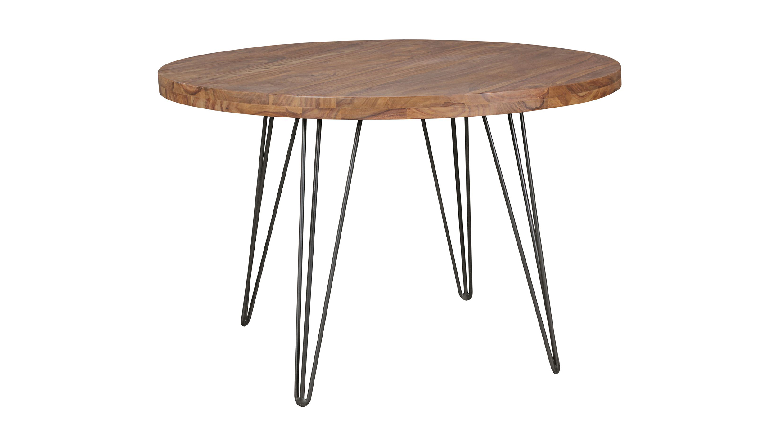 Esstisch 120 cm rund Sheesham massiv gebeizt - NORR