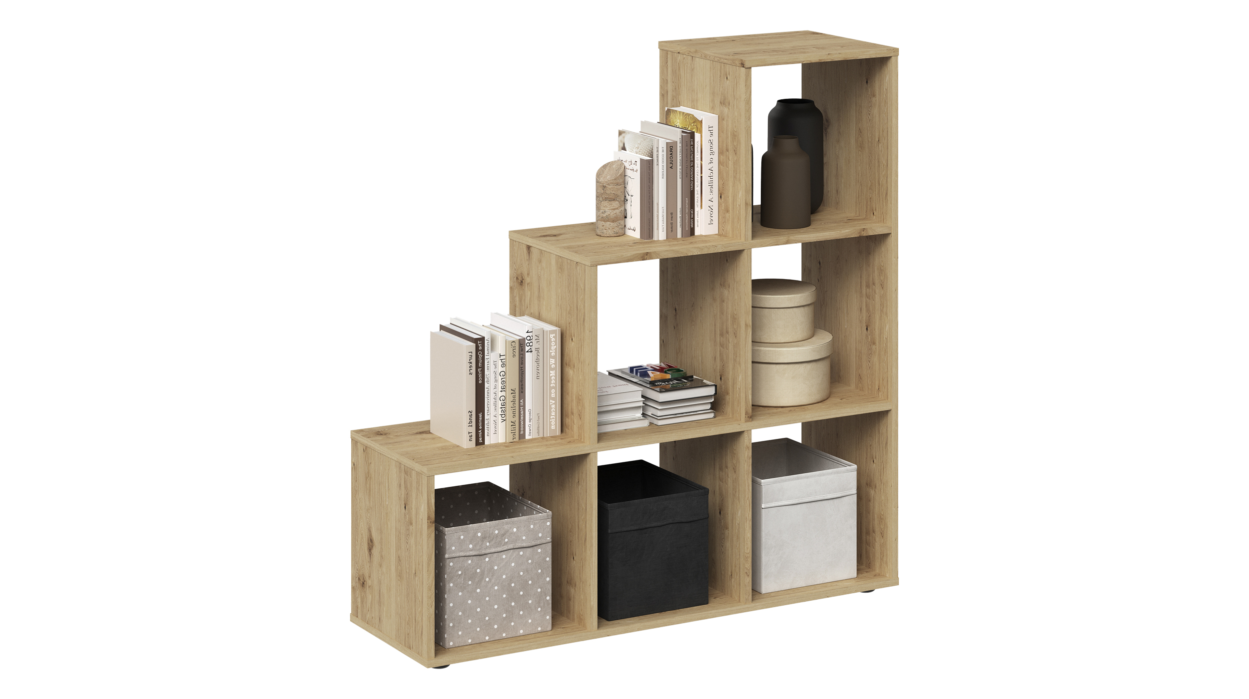 Raumteiler Artisan Eiche 105 x 108 cm - 6 Fächer - RIKU