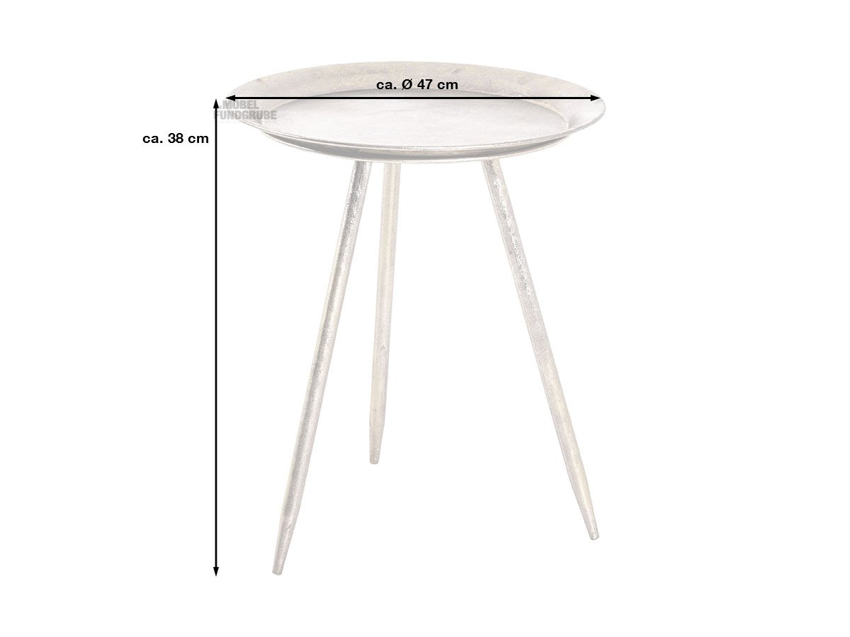 Beistelltisch bronze Metall - rund - 47 x 38 cm - HANS
