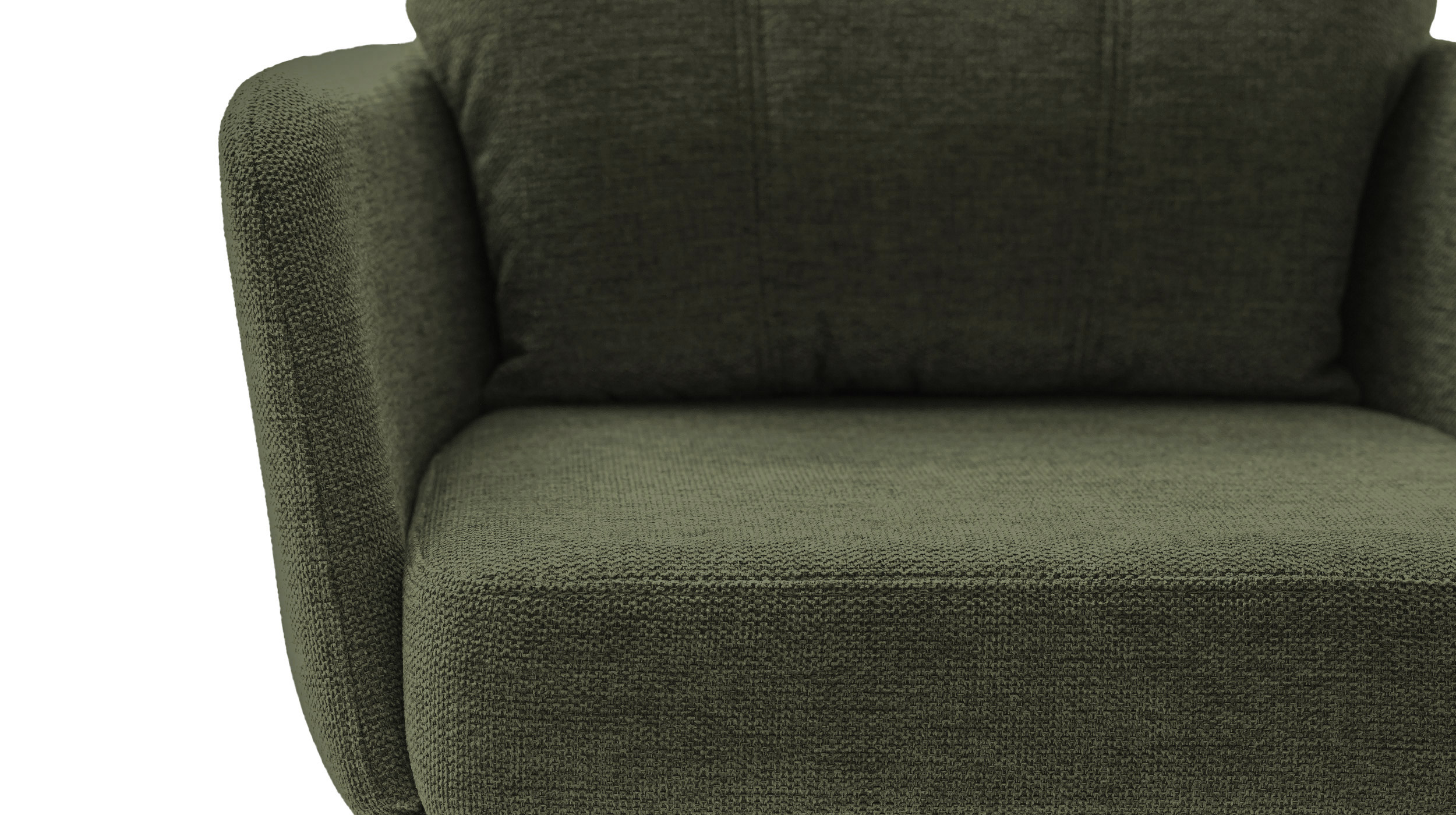 Armlehnstuhl olive Drehstuhl Chenille Optik - UTICA
