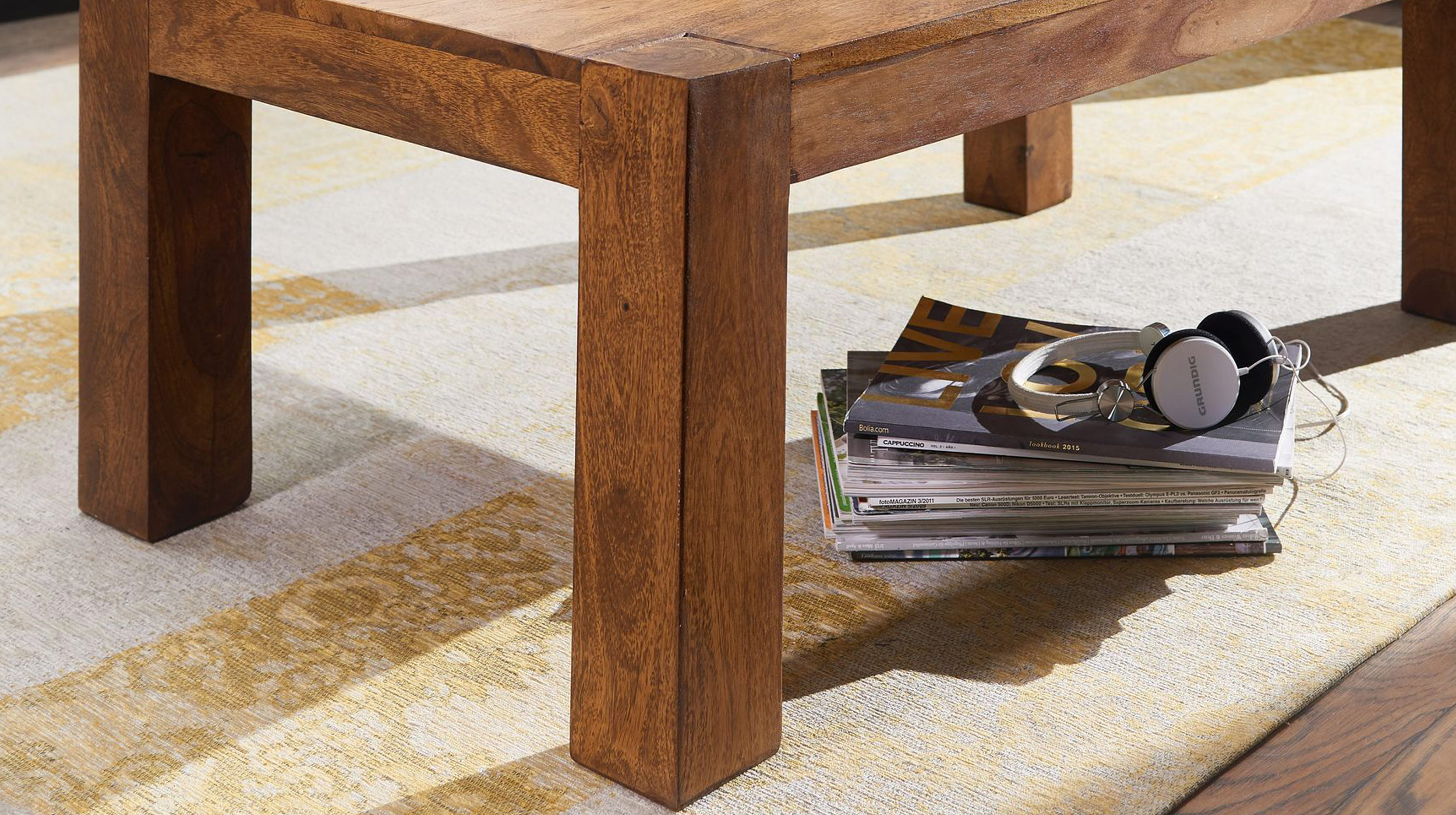 Couchtisch Sheesham massiv gebeizt 110 x 60 cm - ELLIS