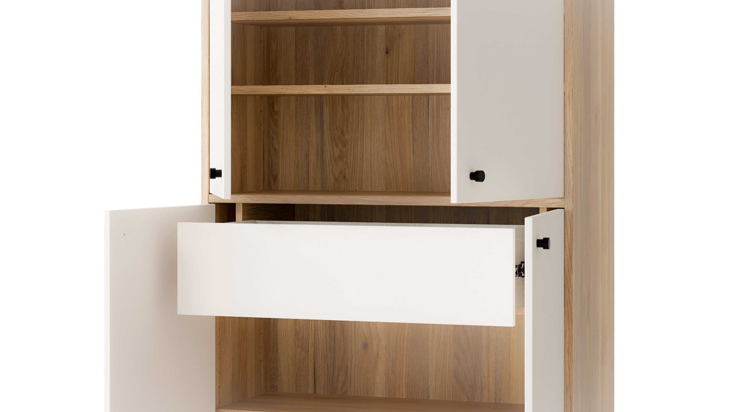 Schuhschrank weiß Artisan Eiche 84 x 191 cm - KENDRAY