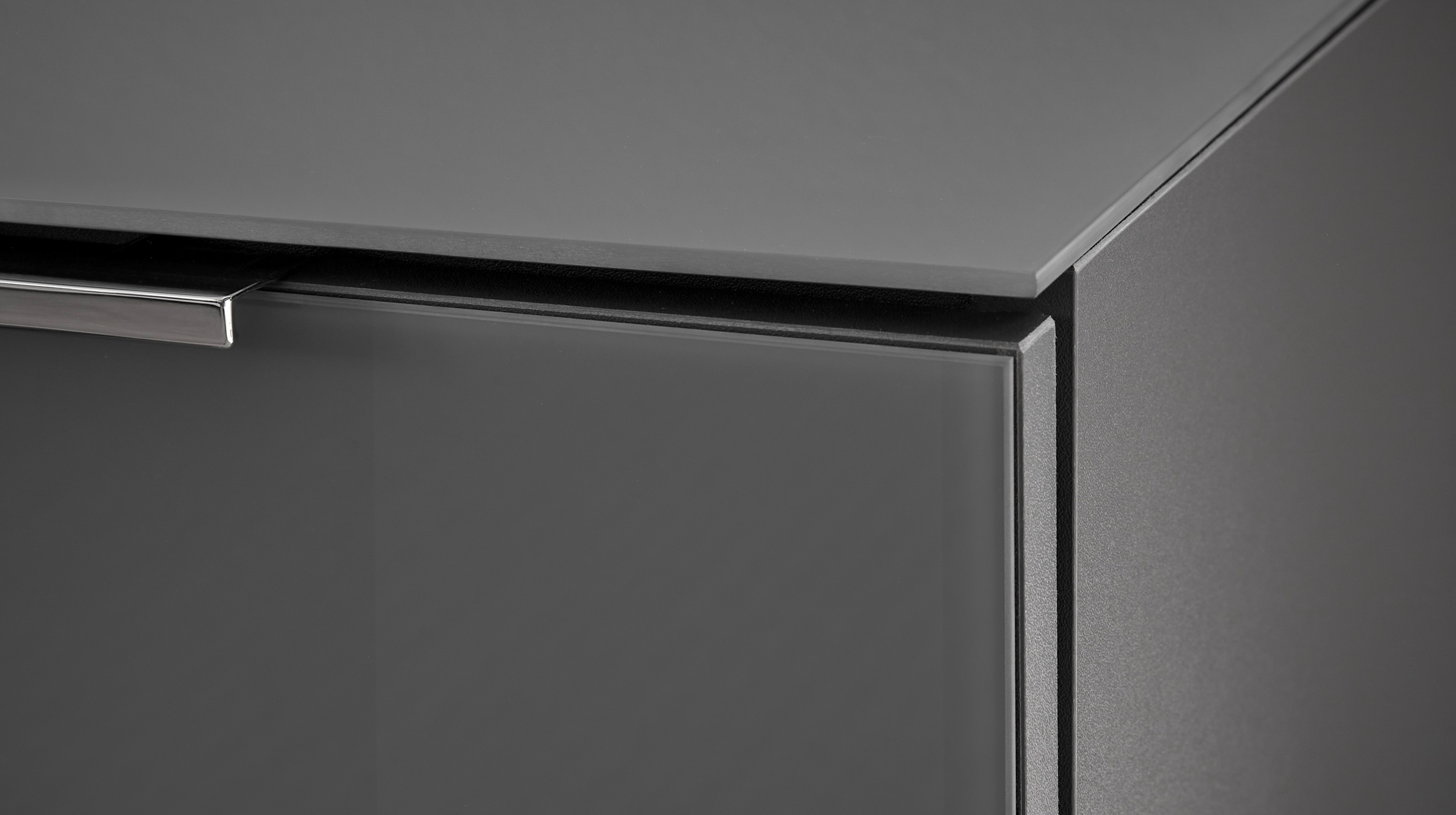 TV-Lowboard anthrazit - Glasfront - 226 cm - SANTORIN