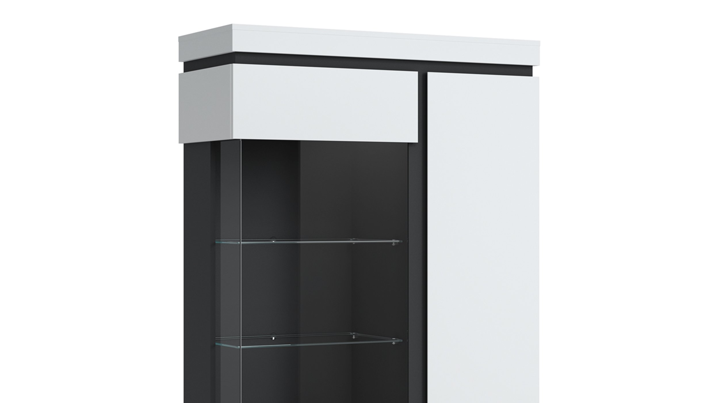 Vitrine mit Glastür alpinweiß B 104 x H 201 cm - CAMPANIA