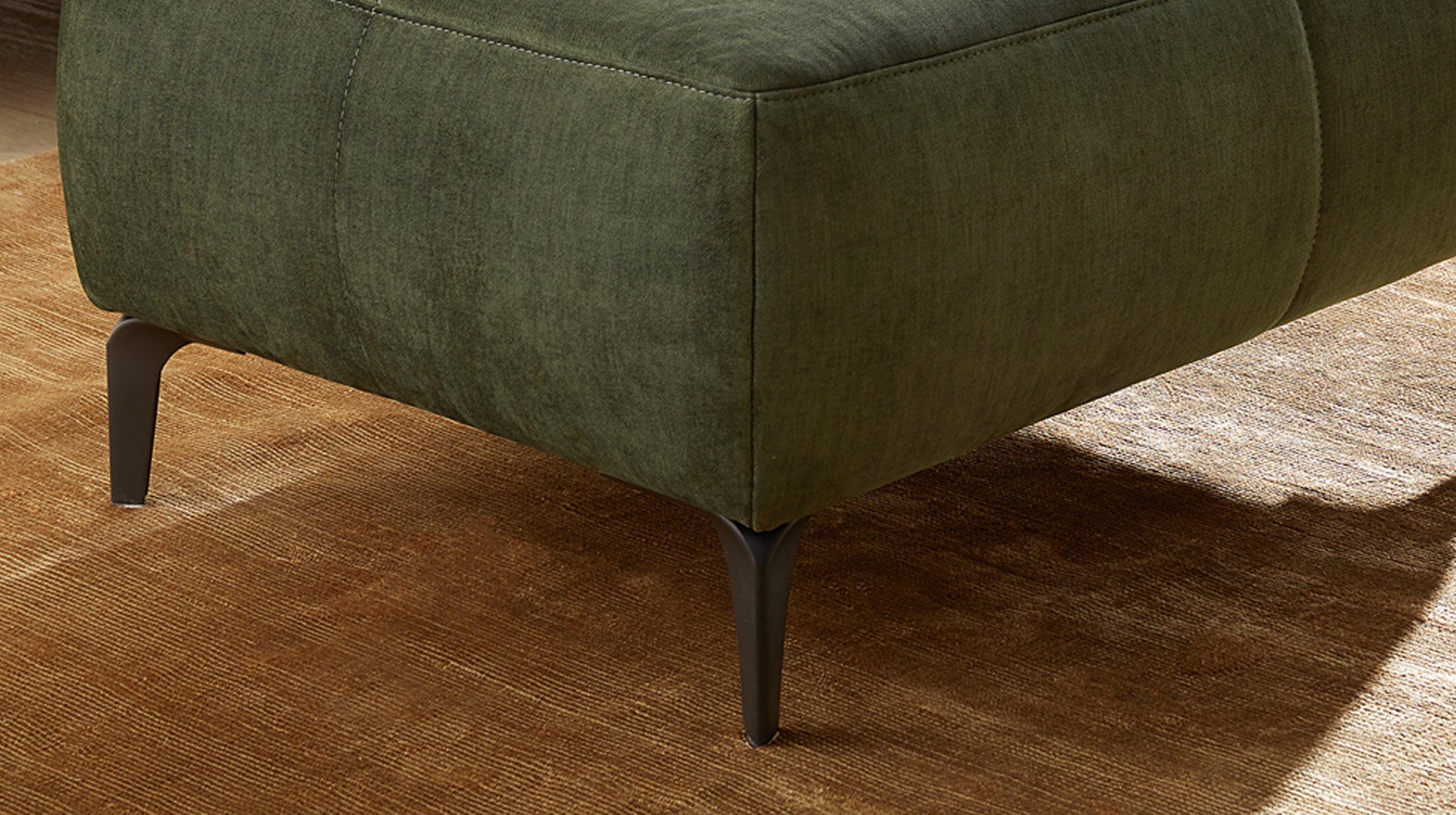 Hocker Sitzhocker 79 x 111 cm grün Veloursbezug - SALO