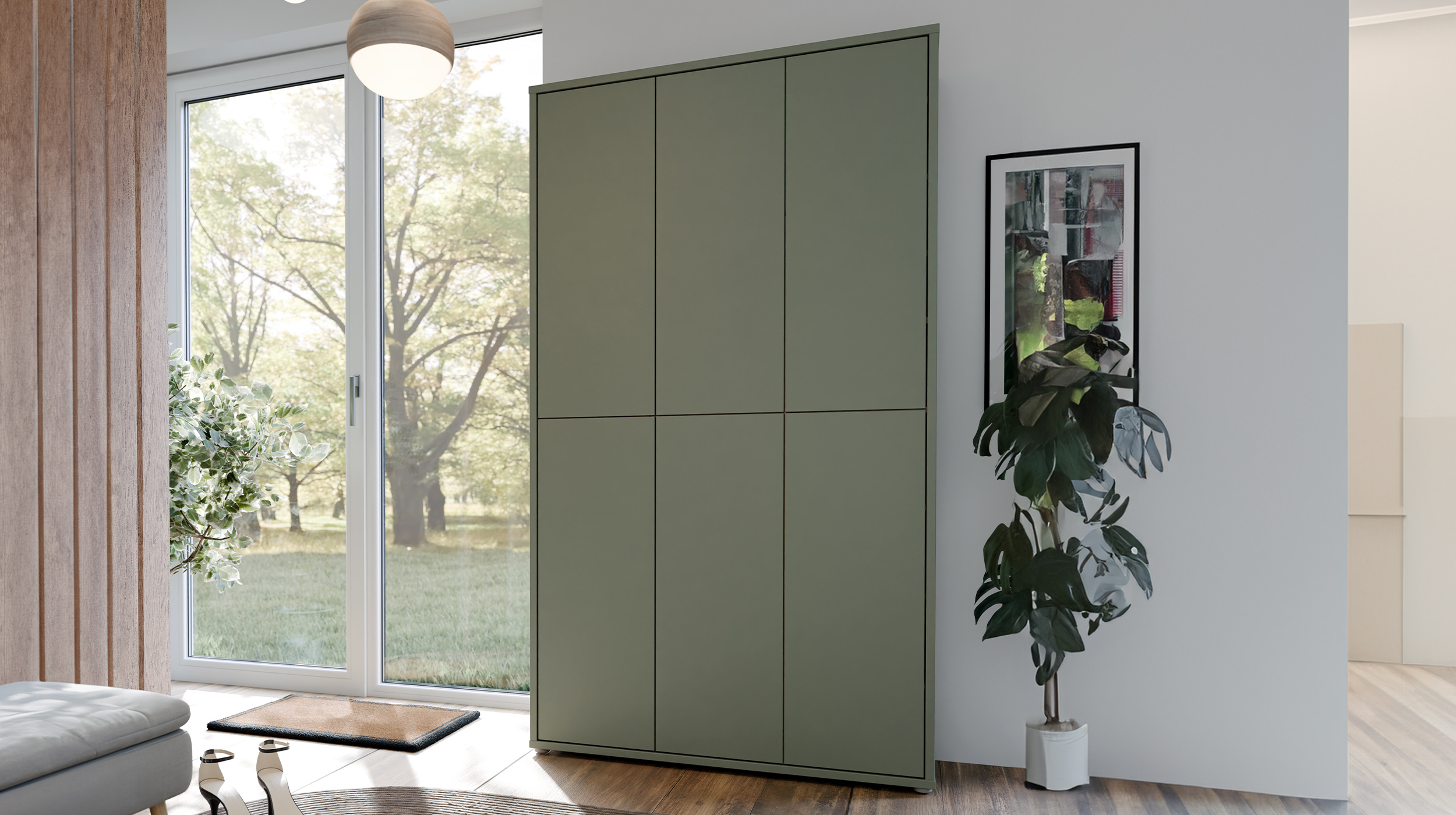 Schuhschrank grün 109 x 192 cm 6-türig - ALICE SPRINGS