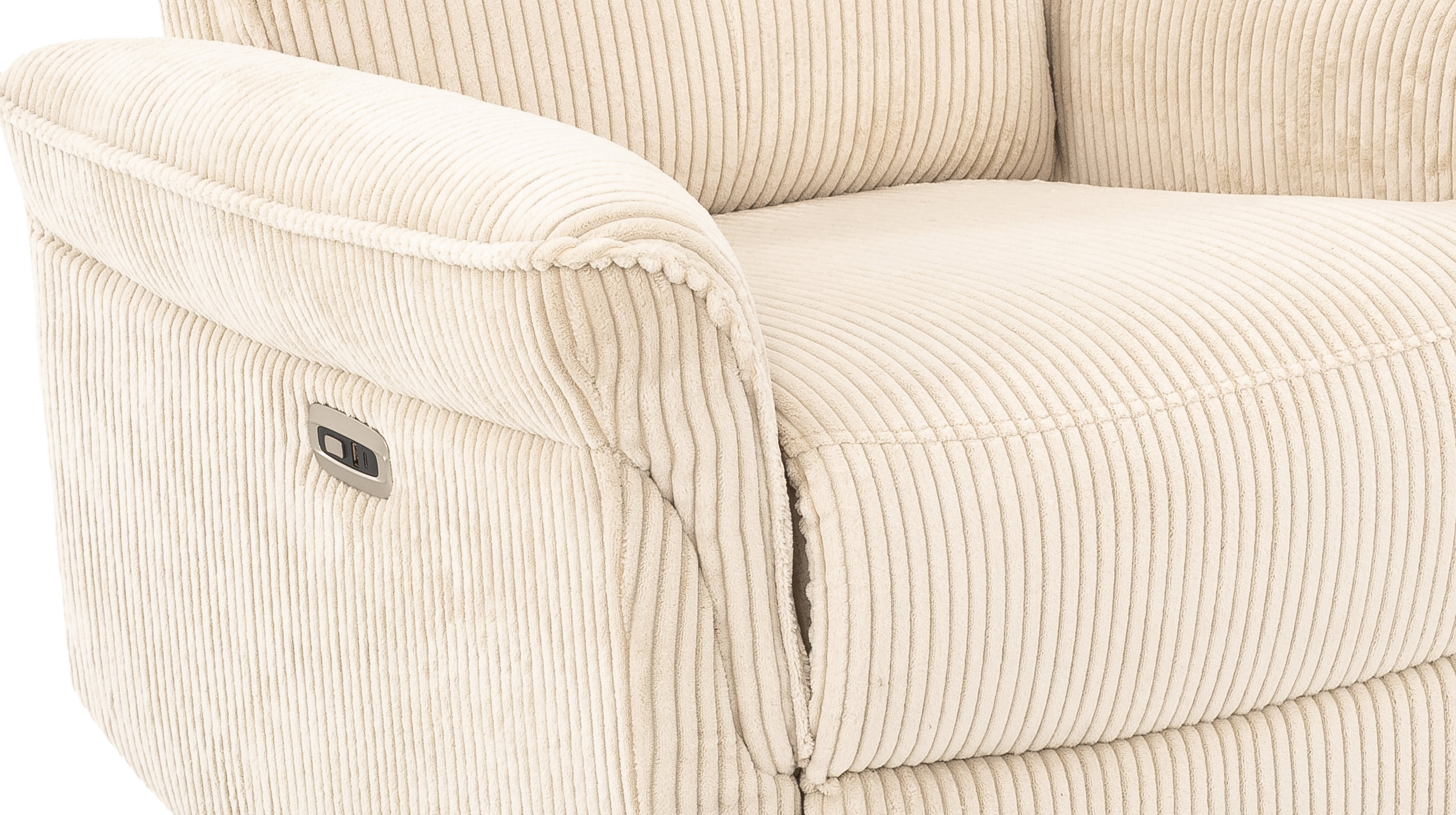 Fernsehsessel Cord beige mit Motor - BELVANO