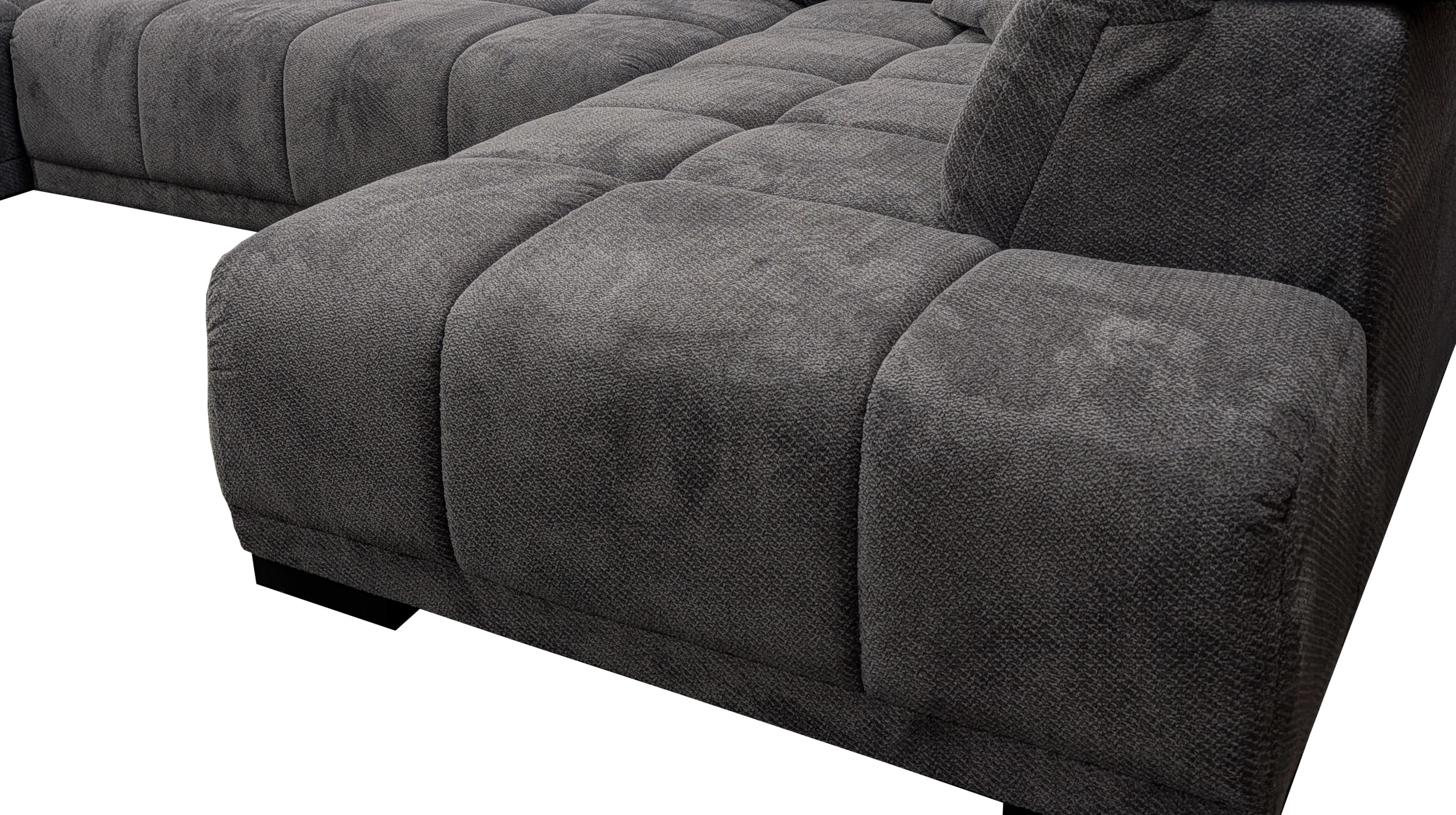 Wohnlandschaft grau elektrisch ausfahrbar 355 cm - TABOS