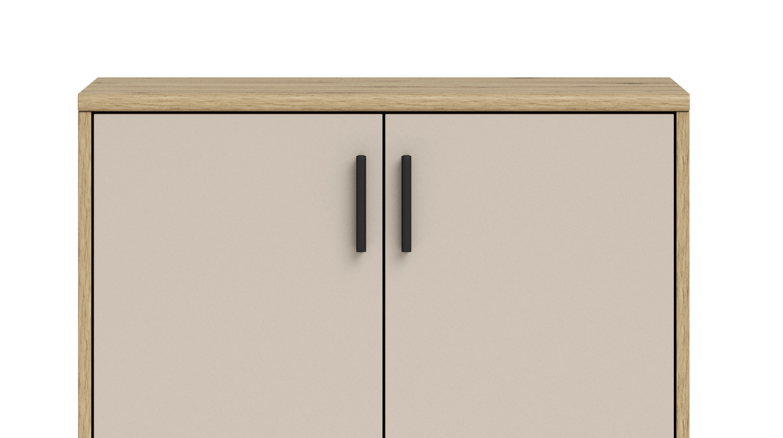 Kommode beige - Artisan Eiche 74 x 50 cm - 2-türig - NELLY