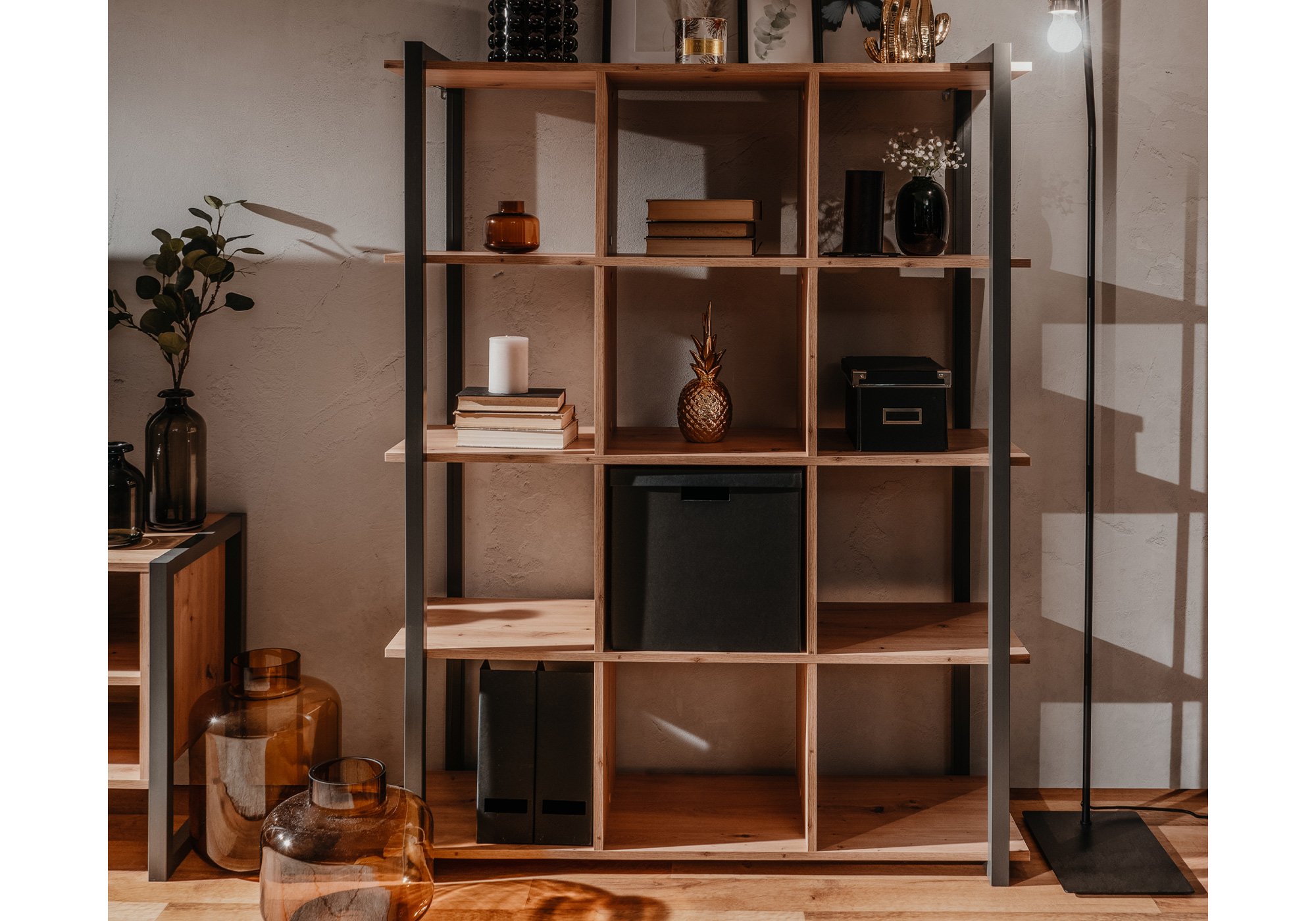Raumteiler Regal Artisan Eiche 107 x 145 cm - DENVER