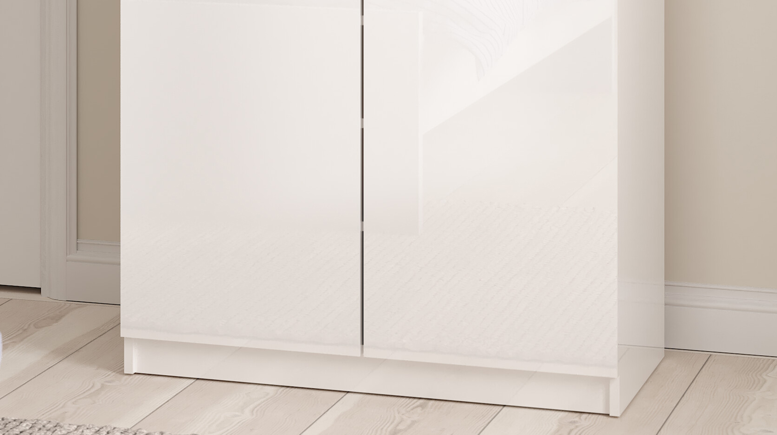 Kommode mit 1 Schublade weiß hochglanz 80 cm - NAIA