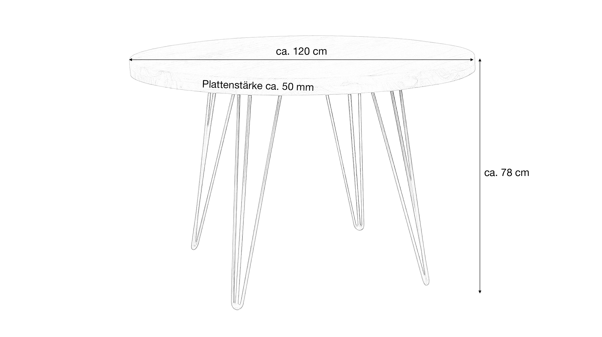 Esstisch 120 cm rund Sheesham massiv gebeizt - NORR