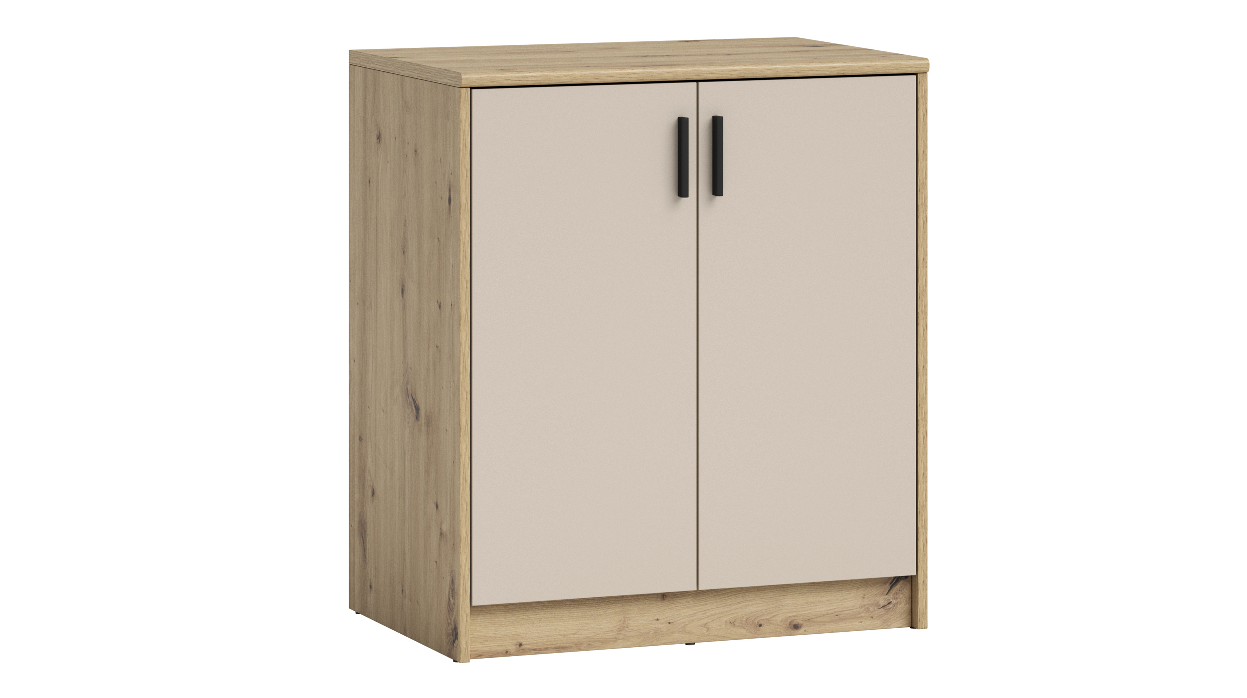 Kommode beige - Artisan Eiche 74 x 50 cm - 2-türig - NELLY