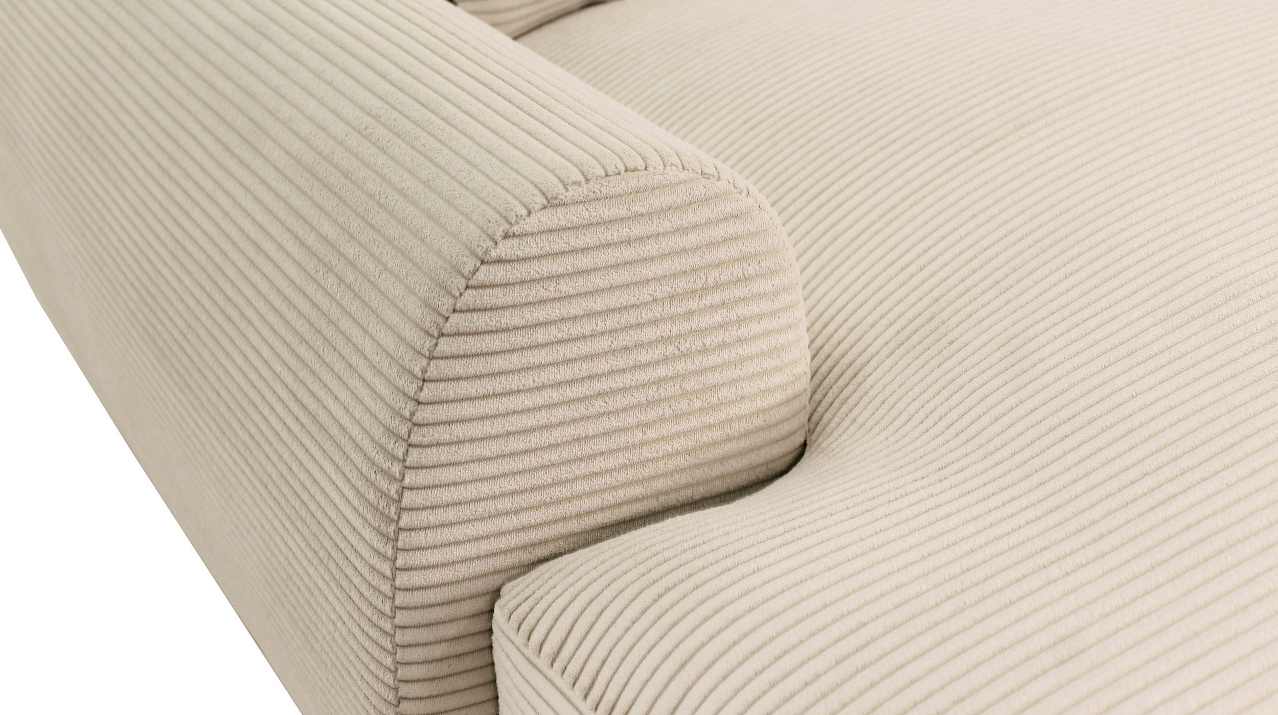 Ecksofa creme Cord 265 x 180 cm OT links - MARK