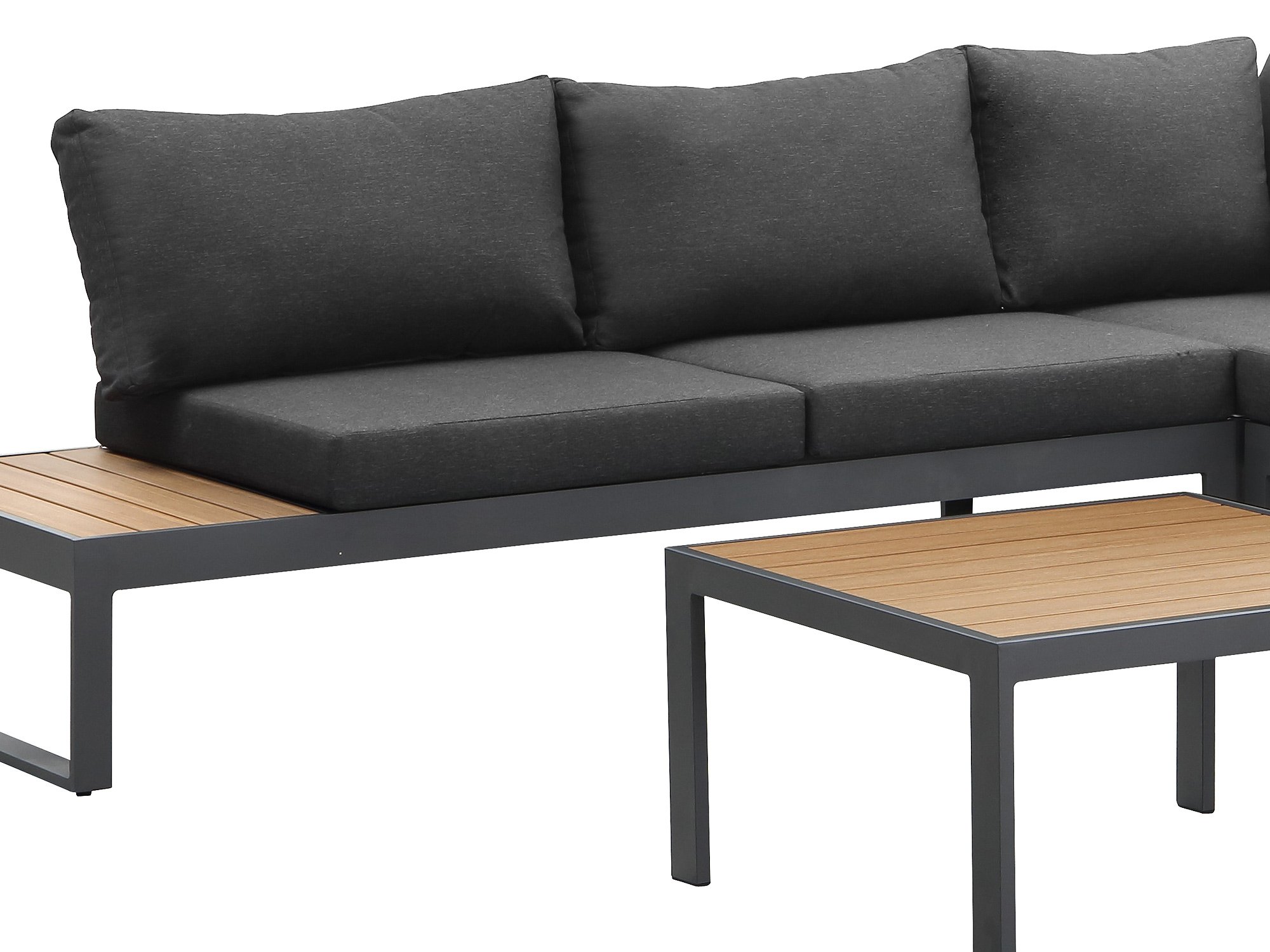 Gartenmöbel Lounge Set 247 x 247 cm Teak Holzopotik - PAROS