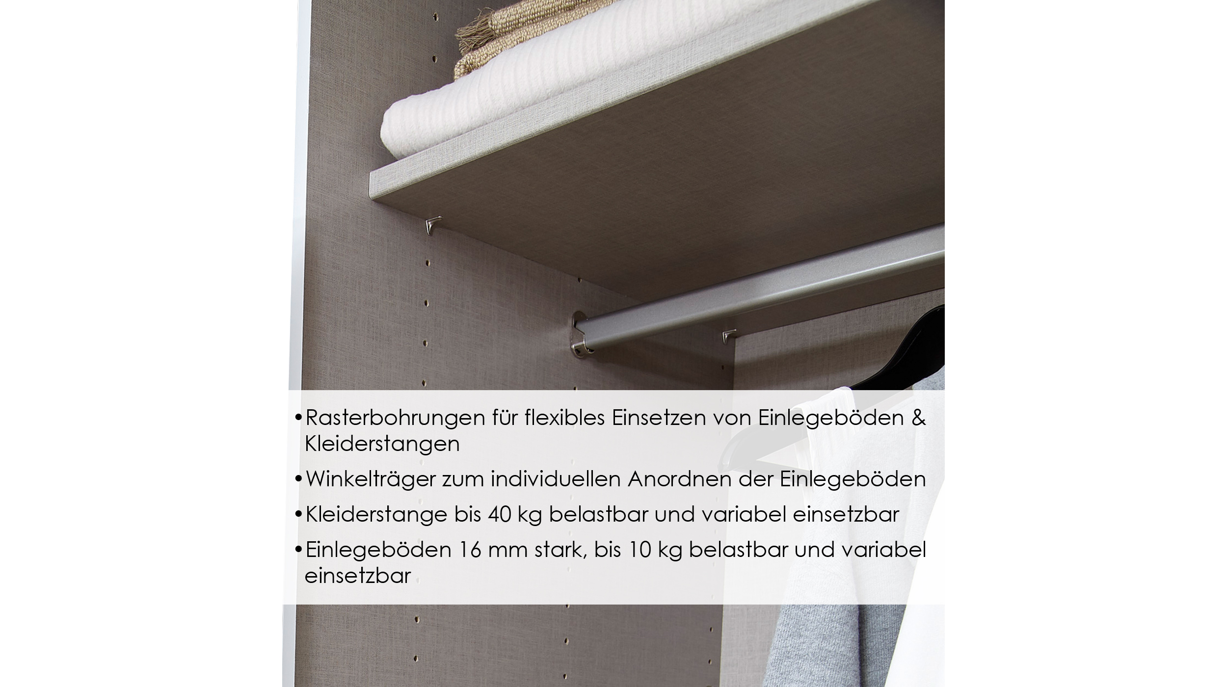 Kleiderschrank mit Spiegel grau 226 cm - rauch - VERSITY