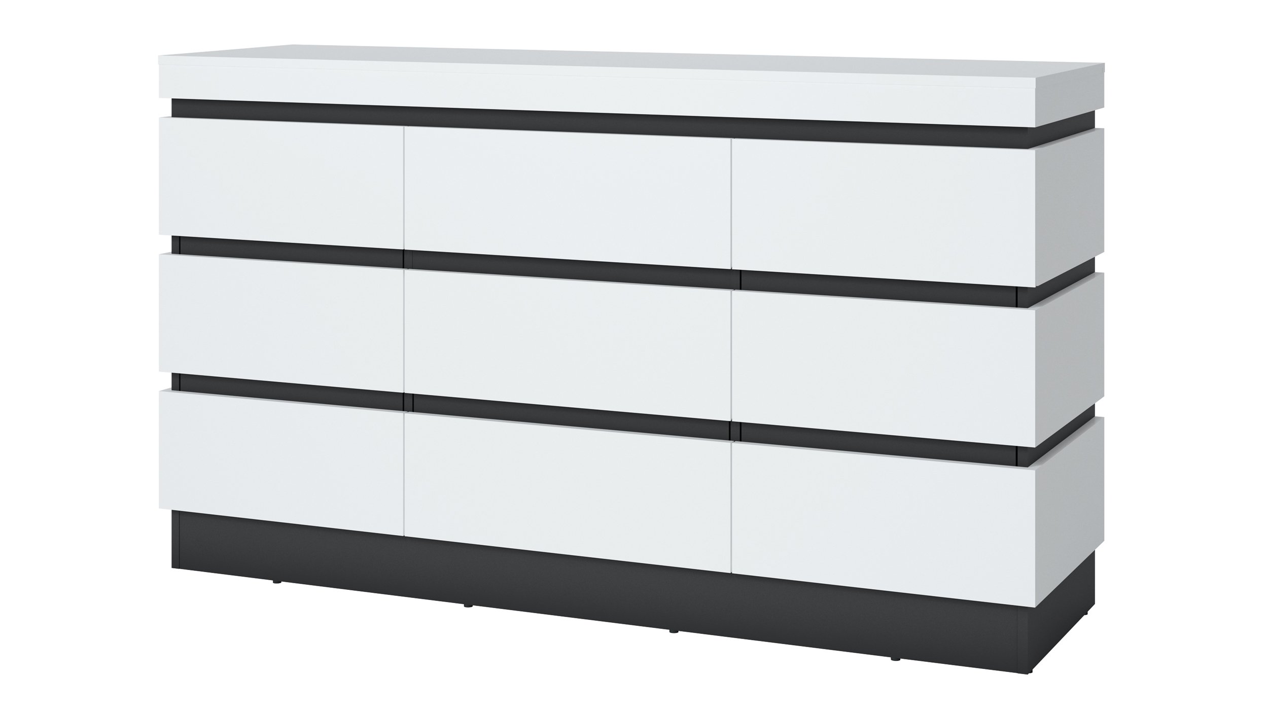 Sideboard alpinweiß - anthrazit 161 cm - CAMPANIA