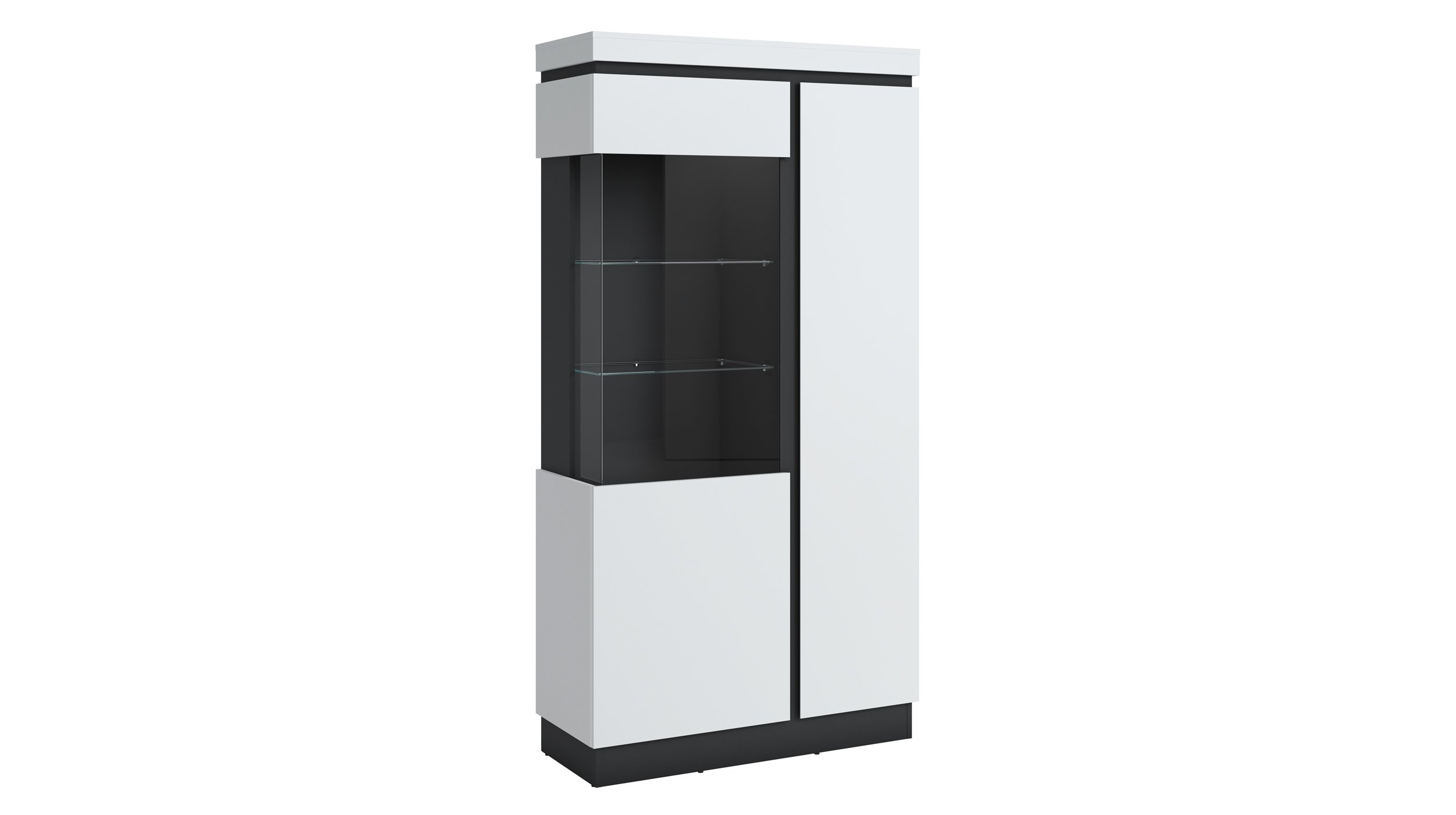 Vitrine mit Glastür alpinweiß B 104 x H 201 cm - CAMPANIA