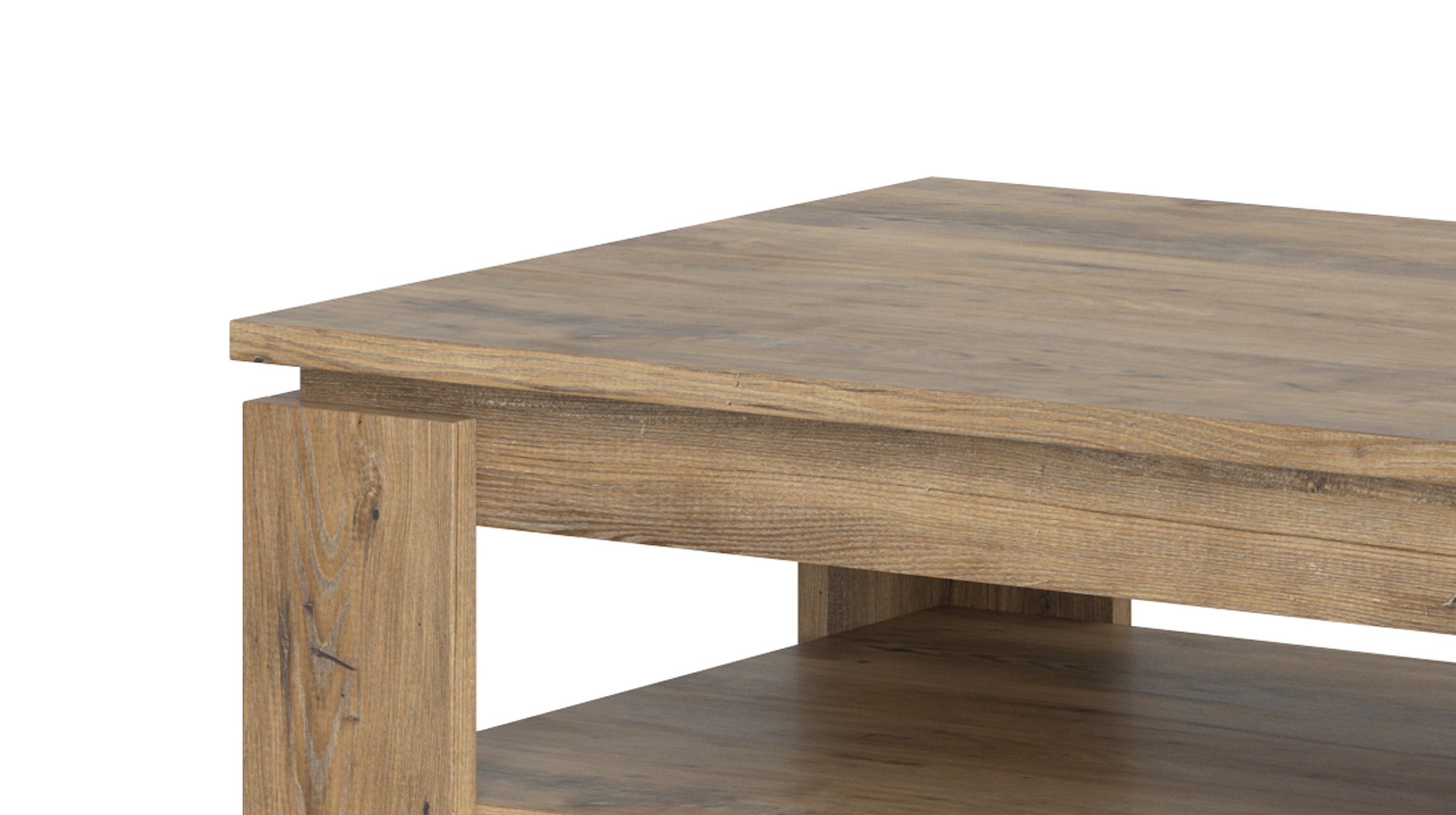 Couchtisch Kastanie Breslau 110 x 67 cm 2 Ablagen - RAPALLO