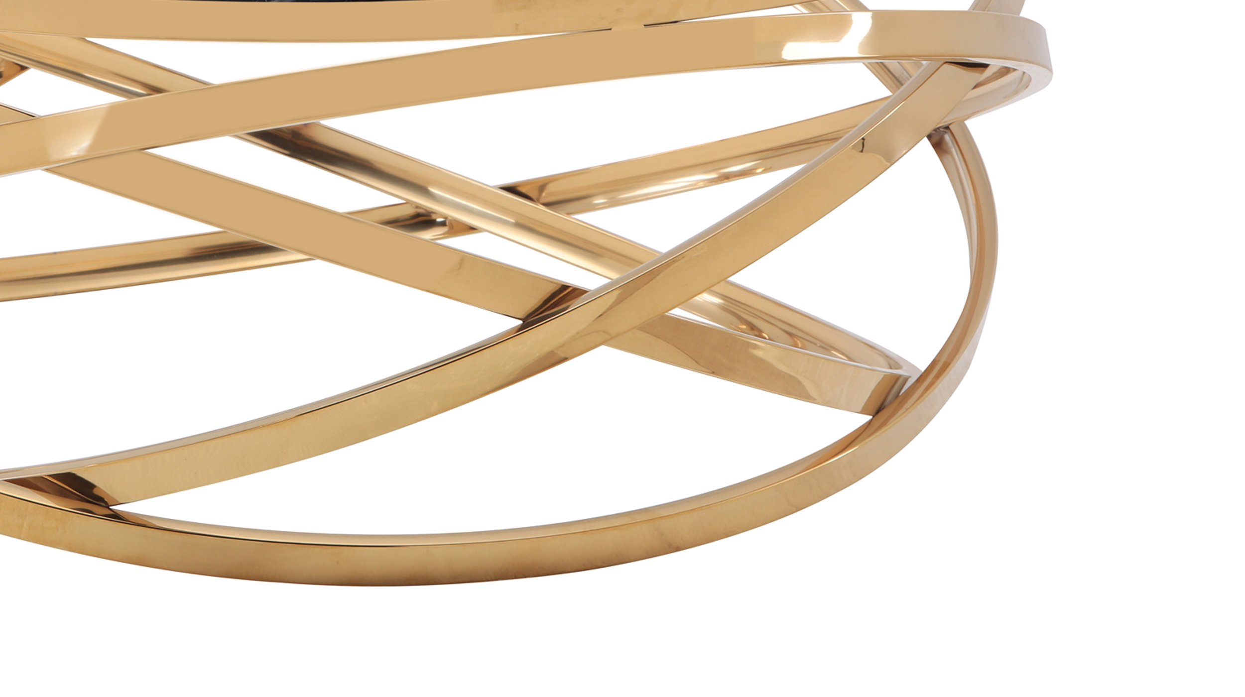 Couchtisch Glas Marmor-Optik goldfarben 90 x 90 cm - GALINA