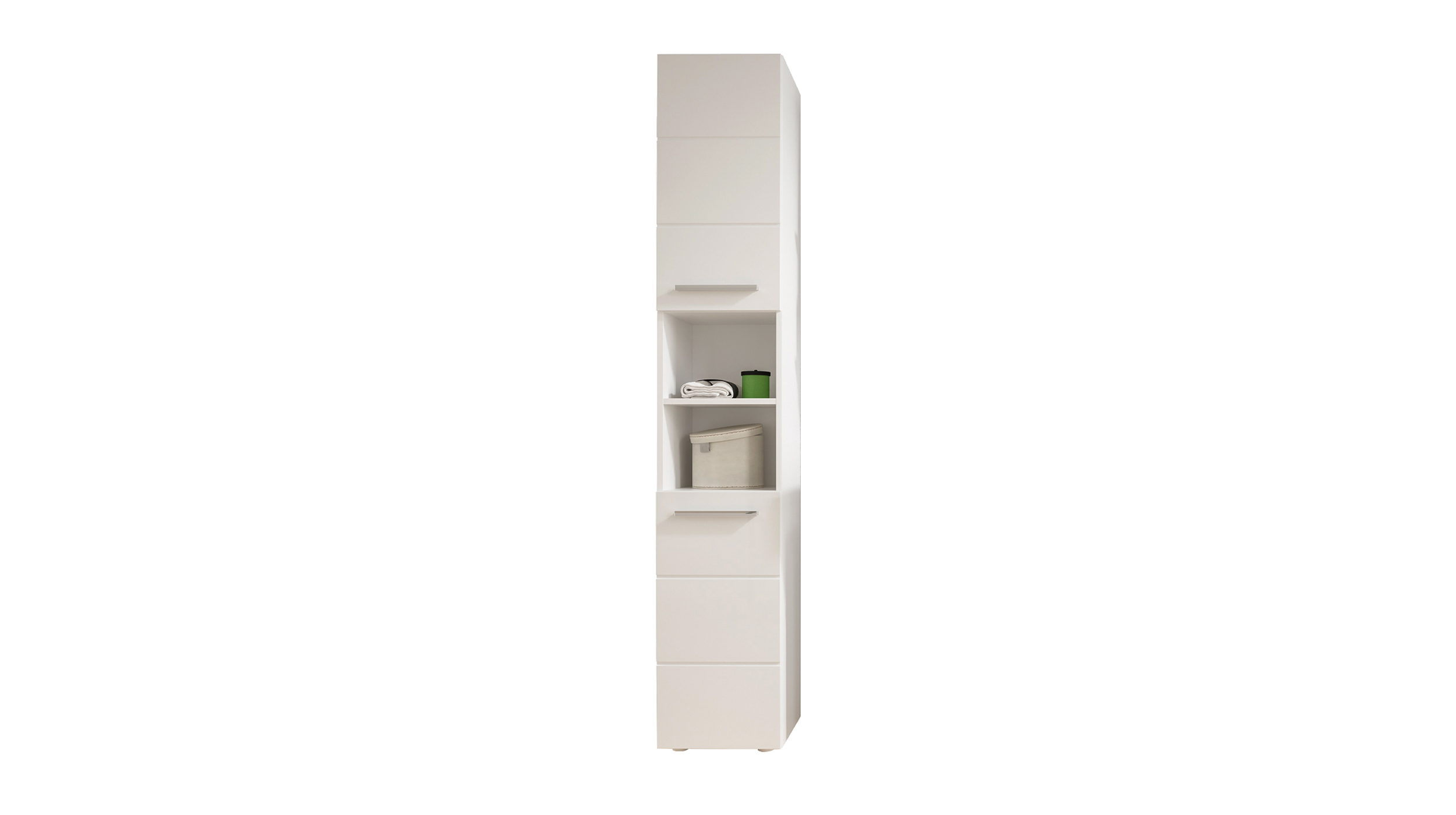 Bad Hochschrank weiß hochglanz 2 Türen Breite 34 cm - MANDY