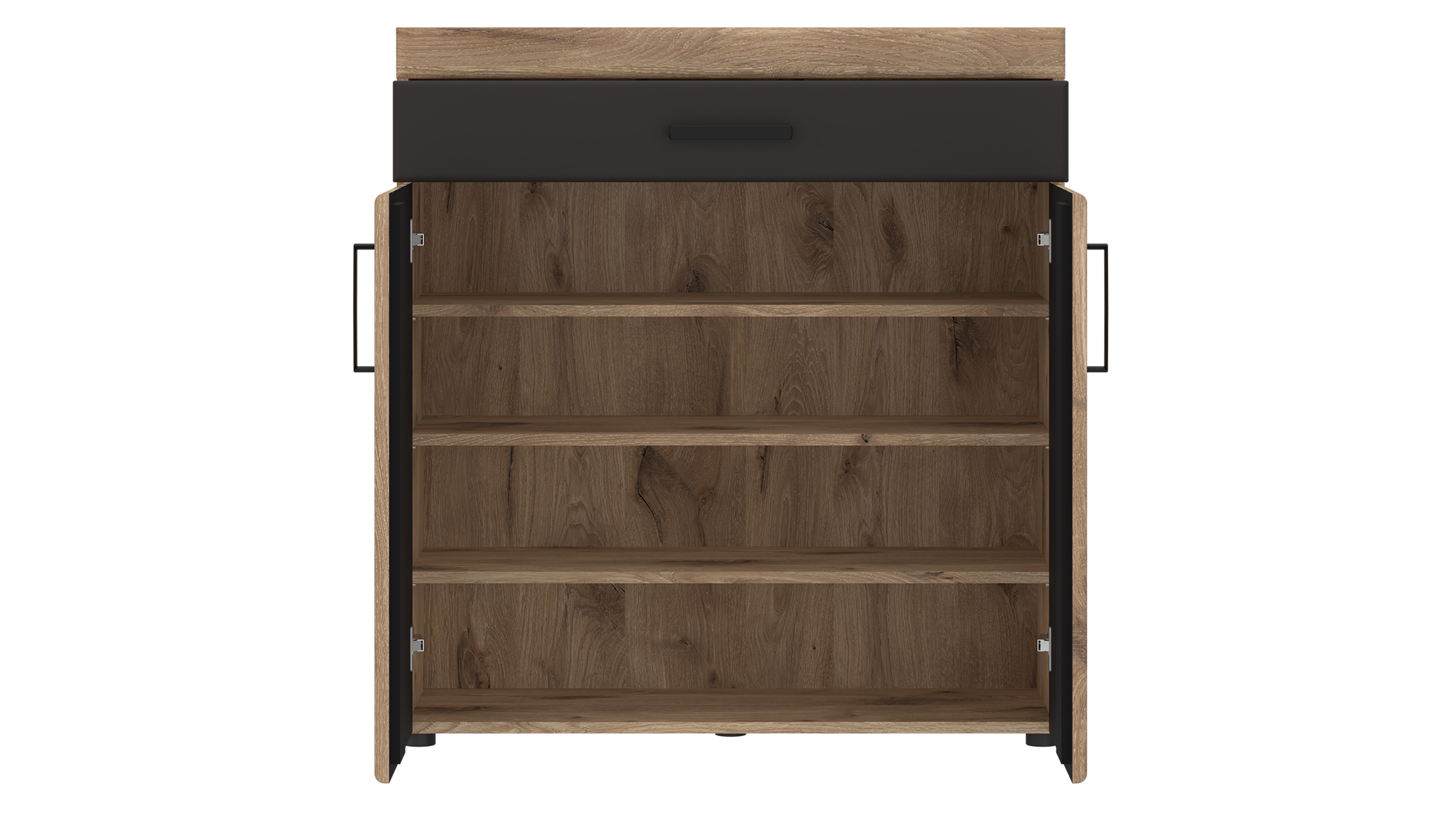 Schuhschrank Viking Eiche - grau 93 x 100 cm - GRANO