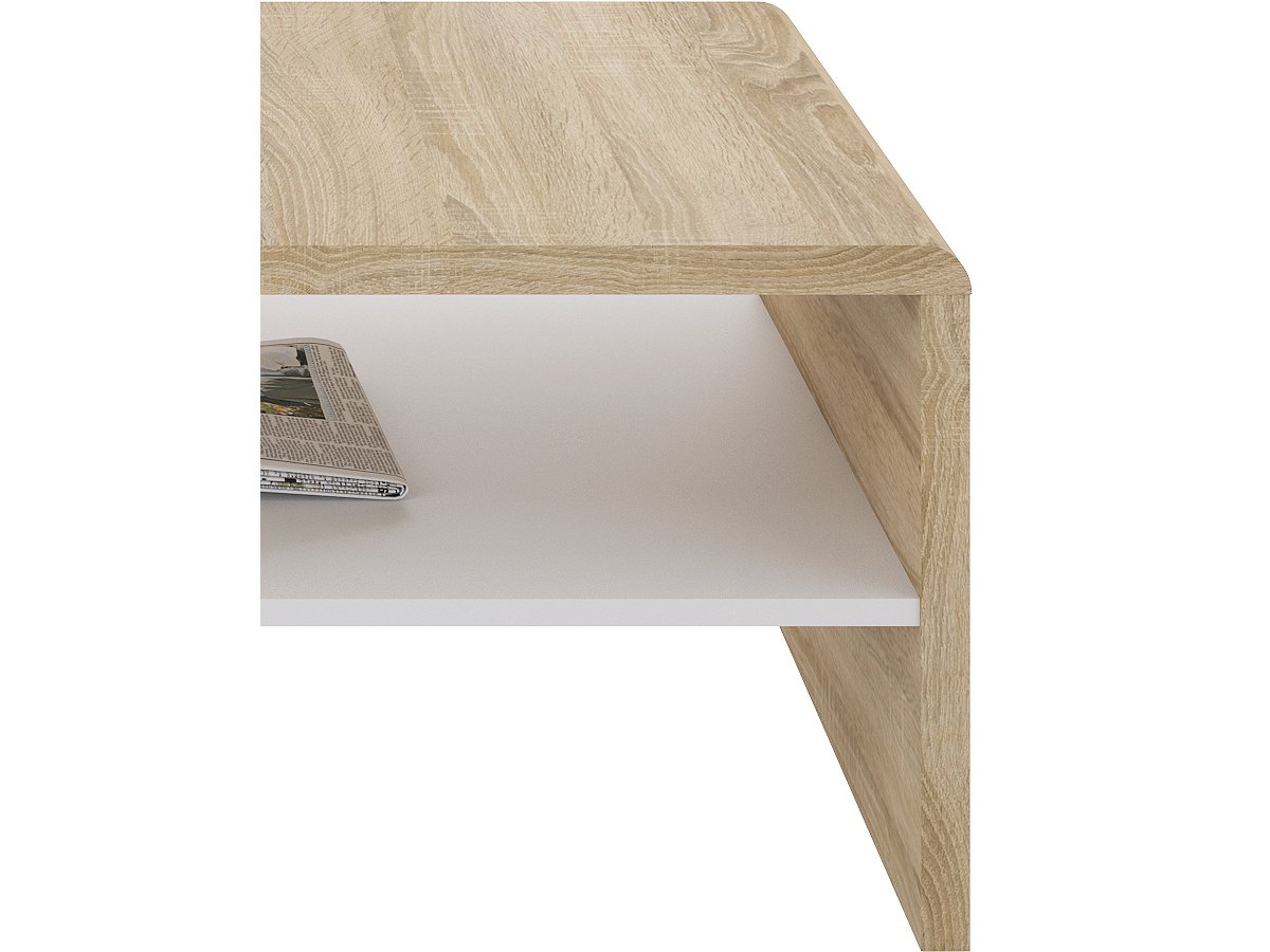 Couchtisch Sonoma Eiche - weiß 100 x 40 cm - CALA LUNA
