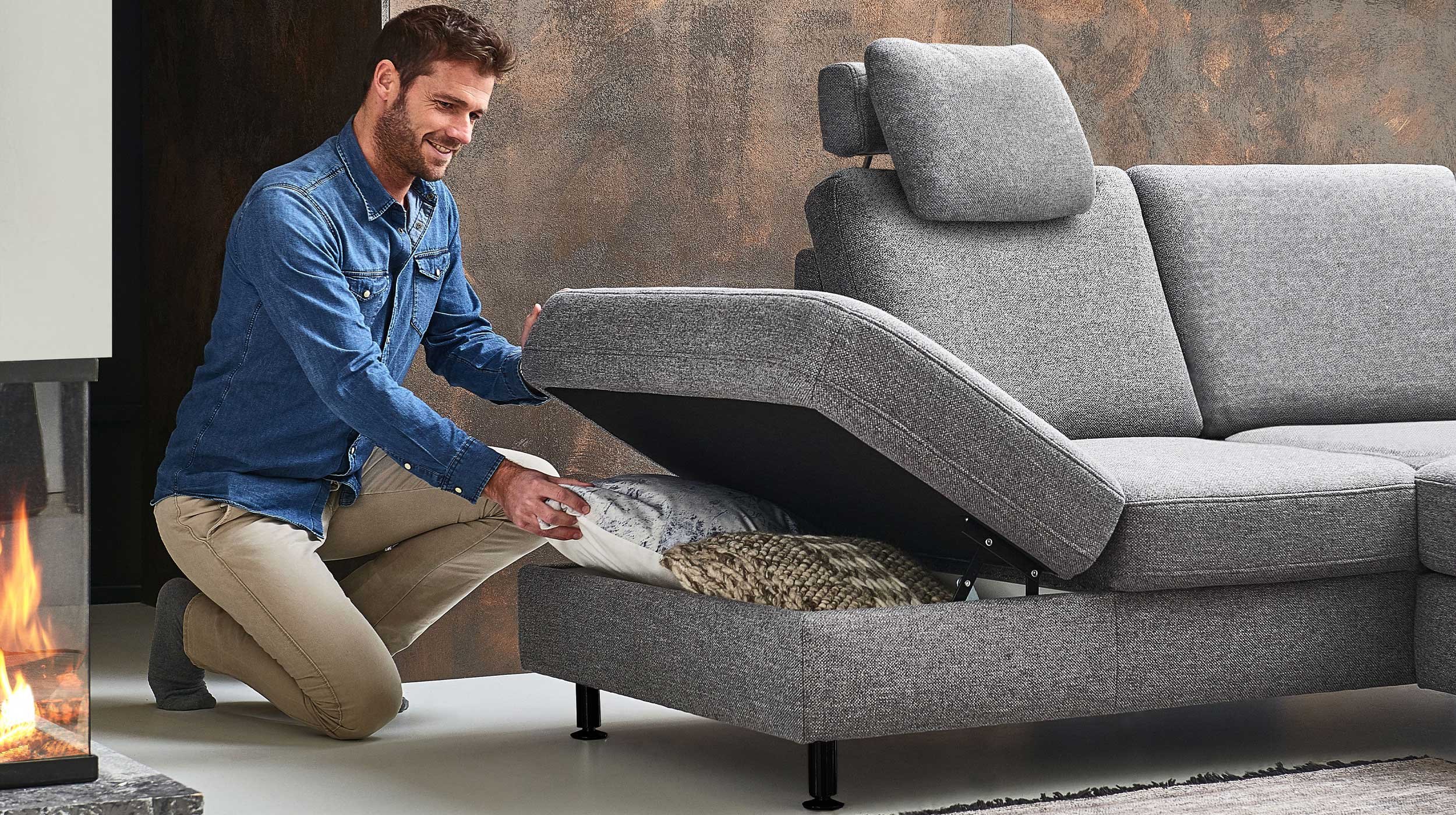 Couchliebe® Wohnlandschaft planbar - unica steel - Premium Version - LAVADA