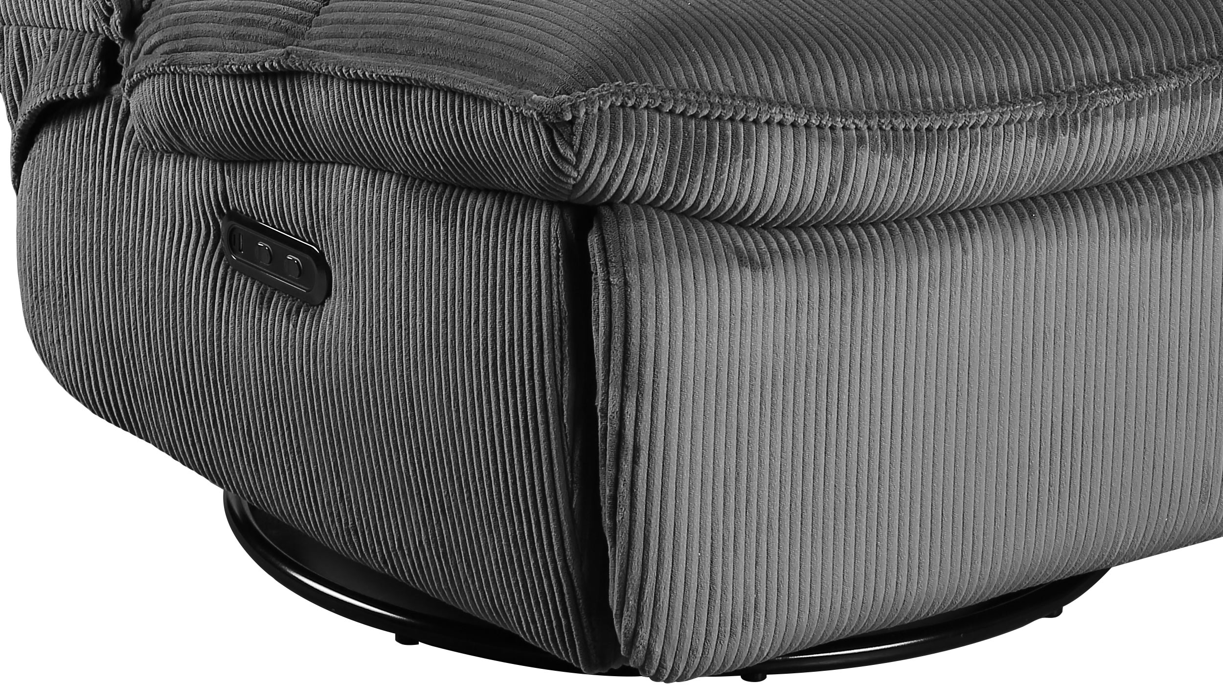 Fernsehsessel Cord grau mit Motor und Relaxfunktion - ELROY