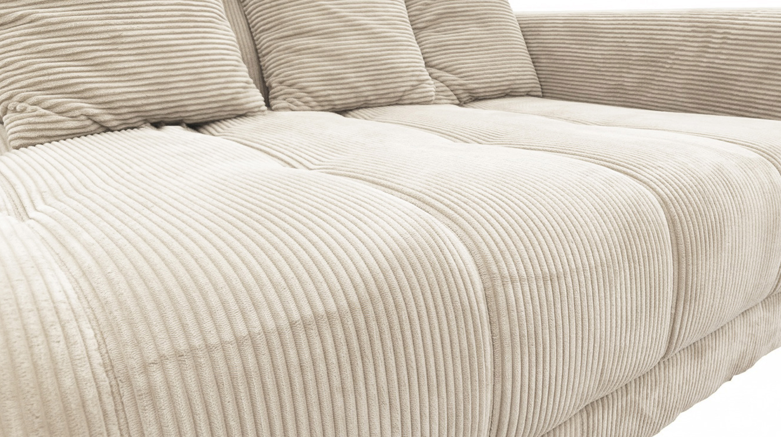 Ecksofa Cord beige 300 x 215 cm - OT links - ARTEMIS