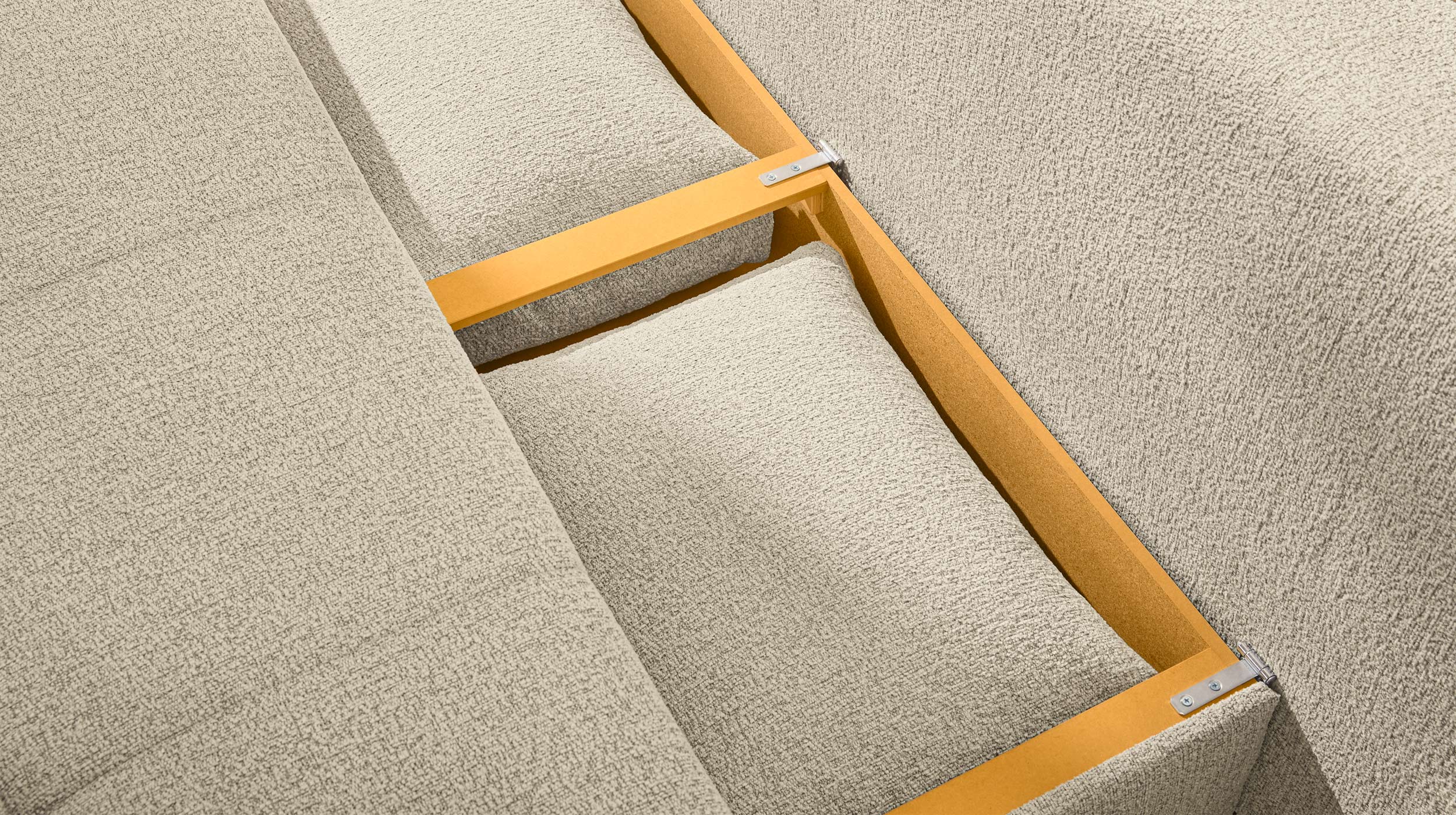 Schlafsofa Bettkasten Dauerschläfer beige Federkern 205 cm - FELIX