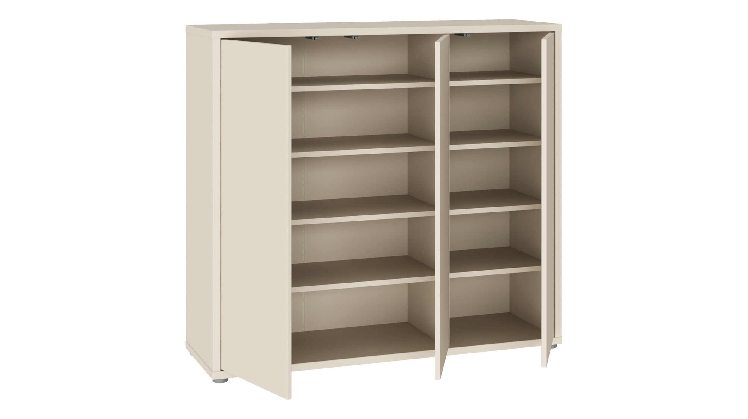 Schuhschrank beige 109 x 99 cm 3-türig - ALICE SPRINGS