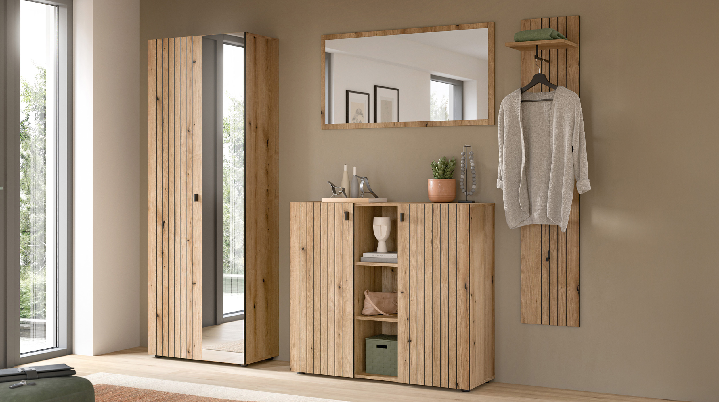 Wandgarderobe Paneele Evoke Eiche 31 cm - STATION
