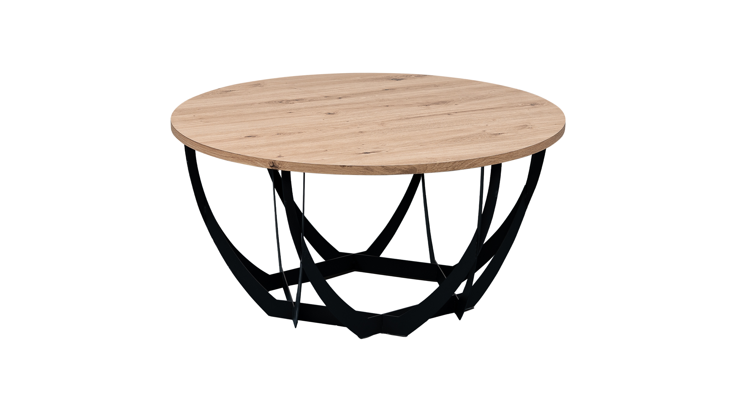 Couchtisch Artisan Eiche 80 x 80 cm rund Wohnzimmertisch - MELLA