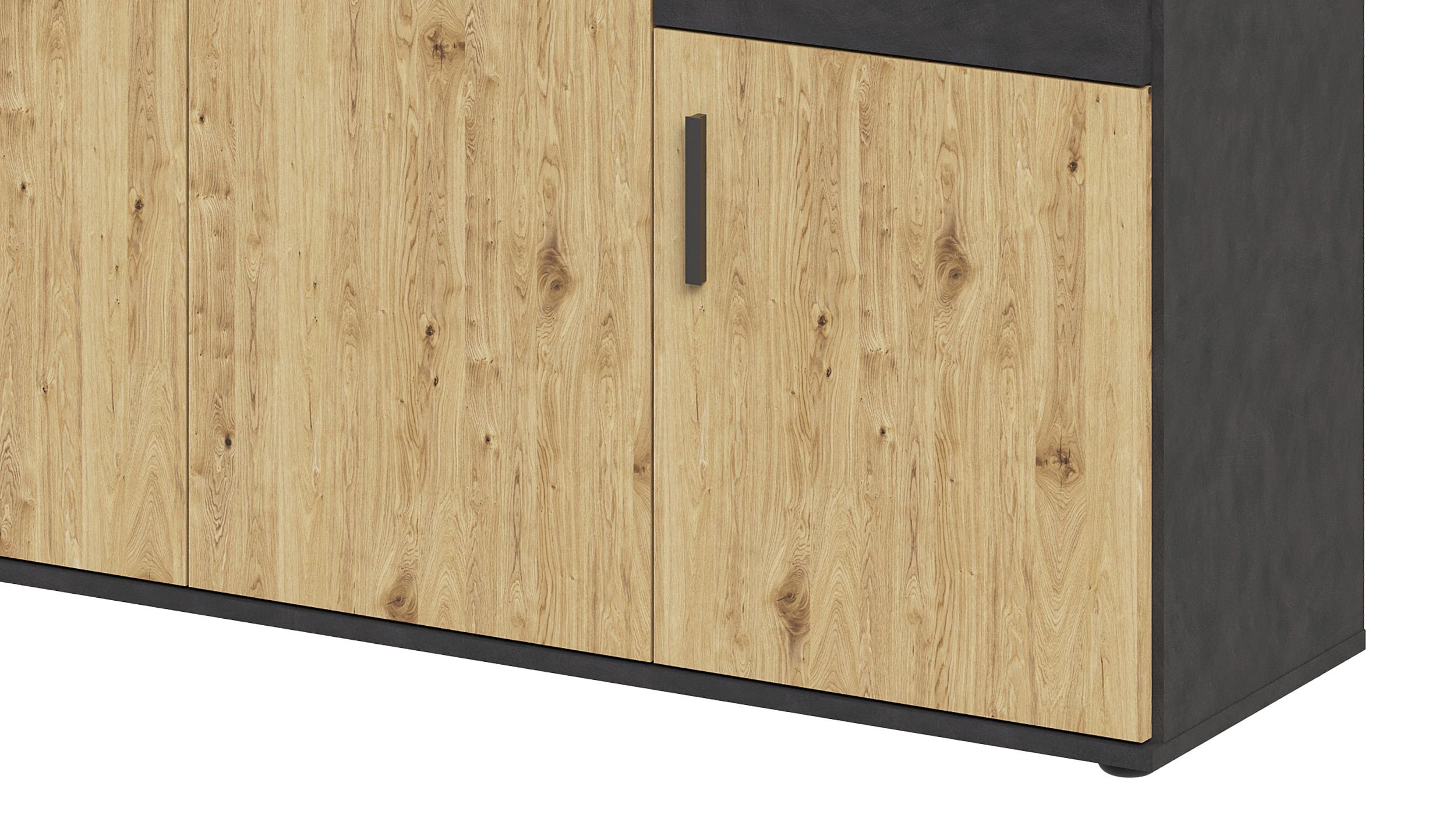 Kommode mit Schubladen anthrazit Artisan Eiche 120 cm - ALBATA
