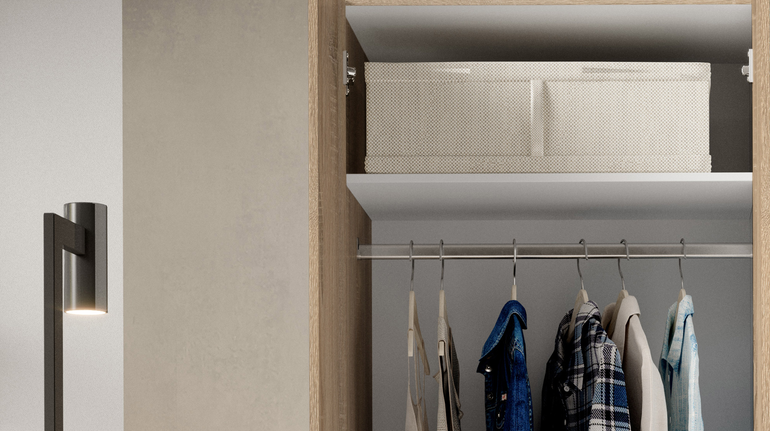 Kleiderschrank Sonoma Eiche - 80 cm - 2-türig - BASE