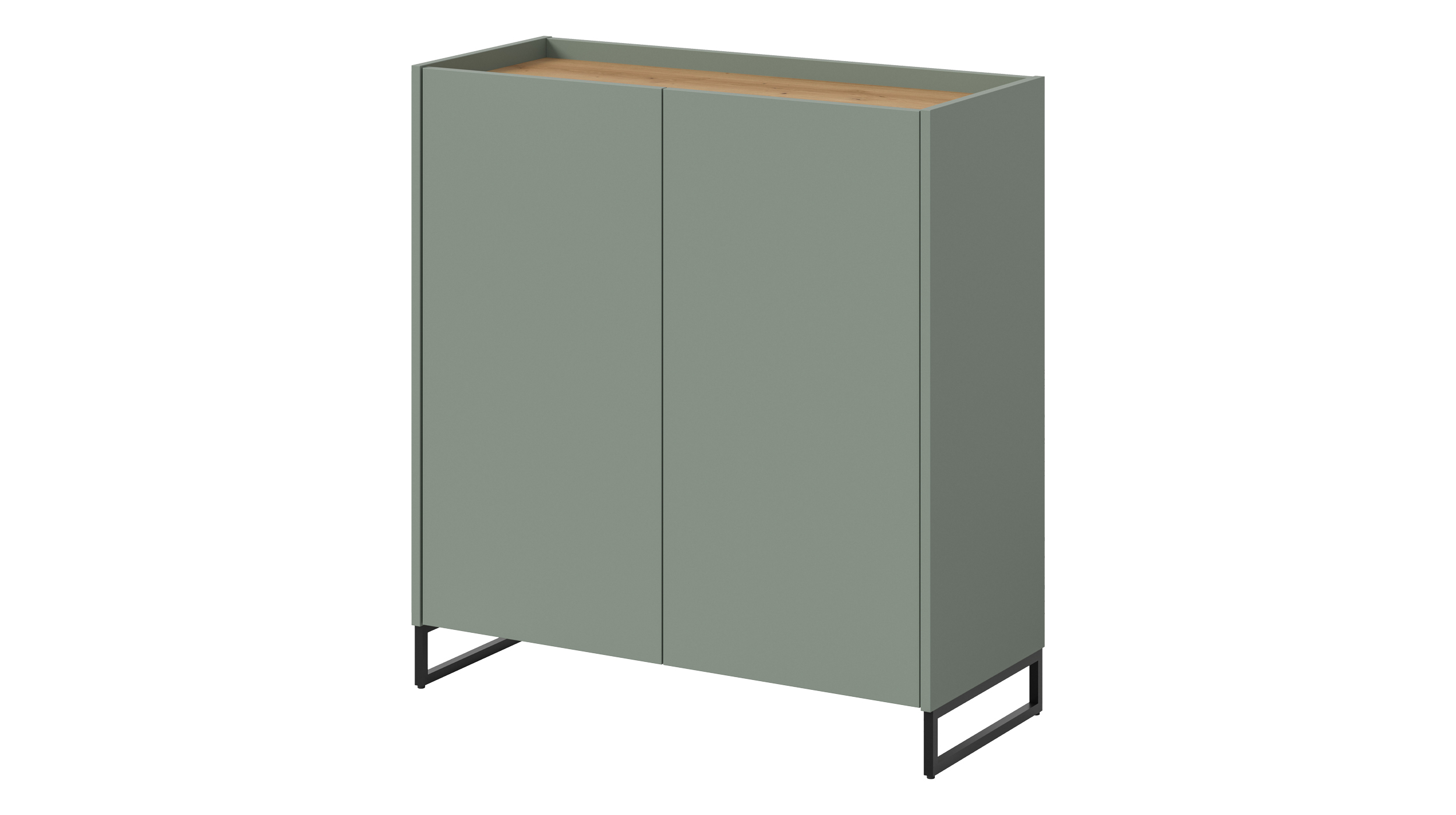 Kommode grün Artisan Eiche 90 x 38 cm - 2-türig - DRIVE