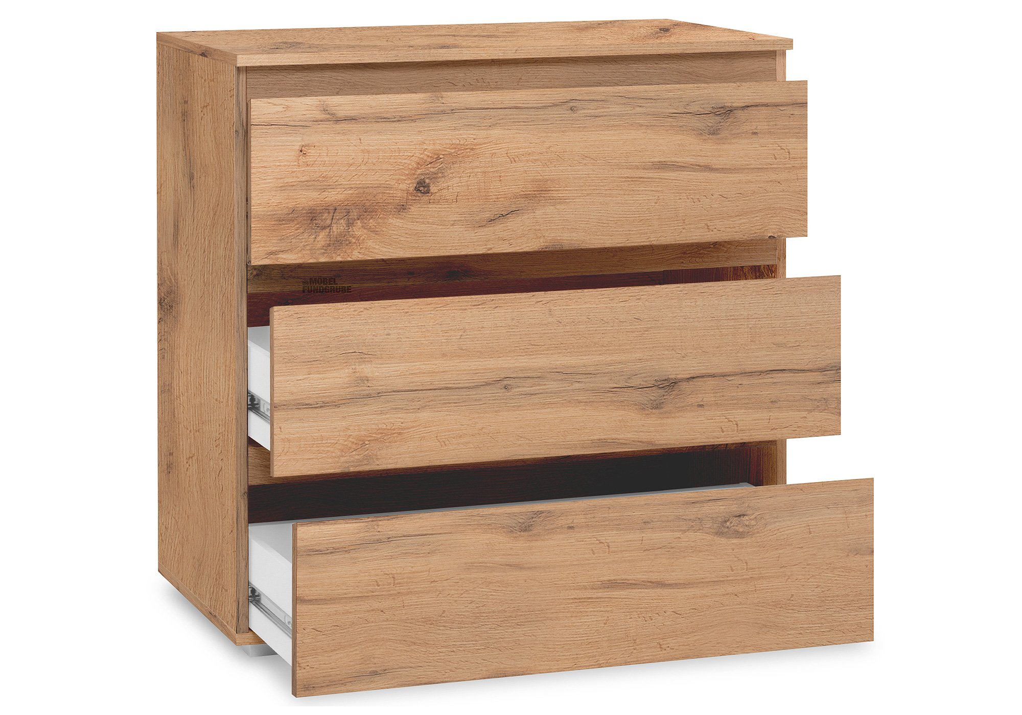 Kommode Honig Eiche 3 Schubladen - 80 cm - IMAGE