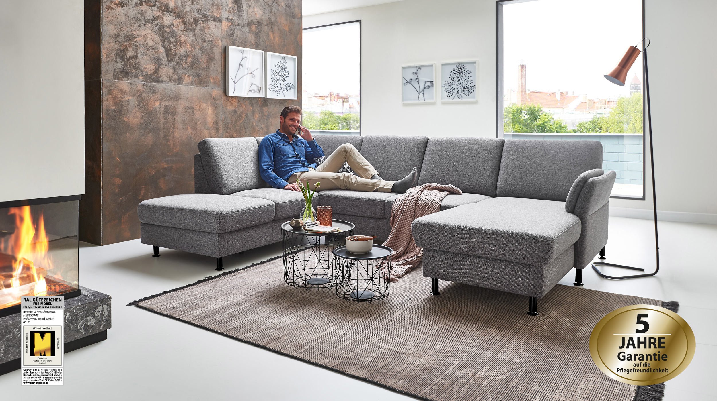Couchliebe® Wohnlandschaft planbar - unica steel - Basis Version - LAVADA
