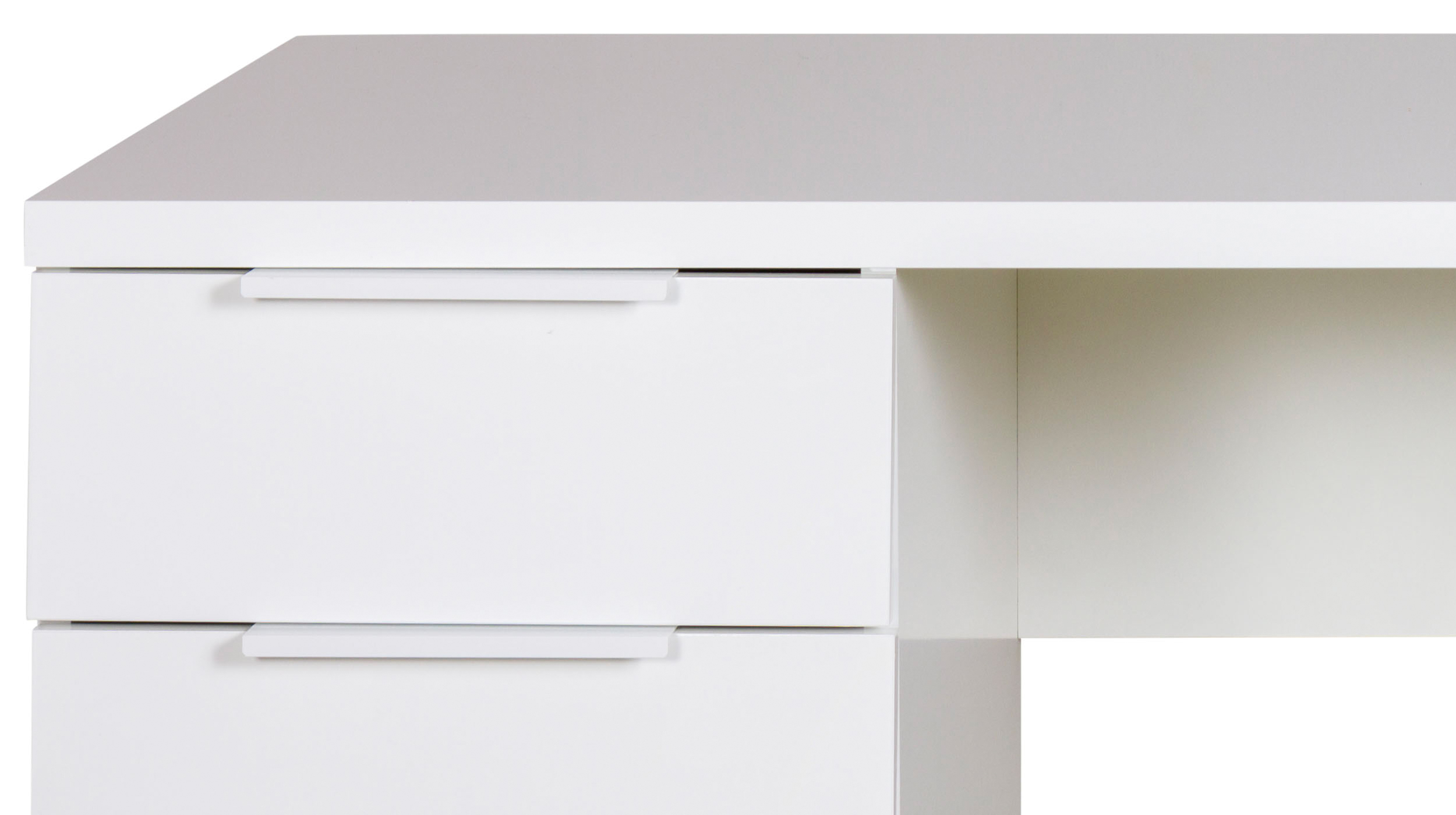 Computerschreibtisch mit Schublade weiß hochglanz 146 cm - ESPRESSO