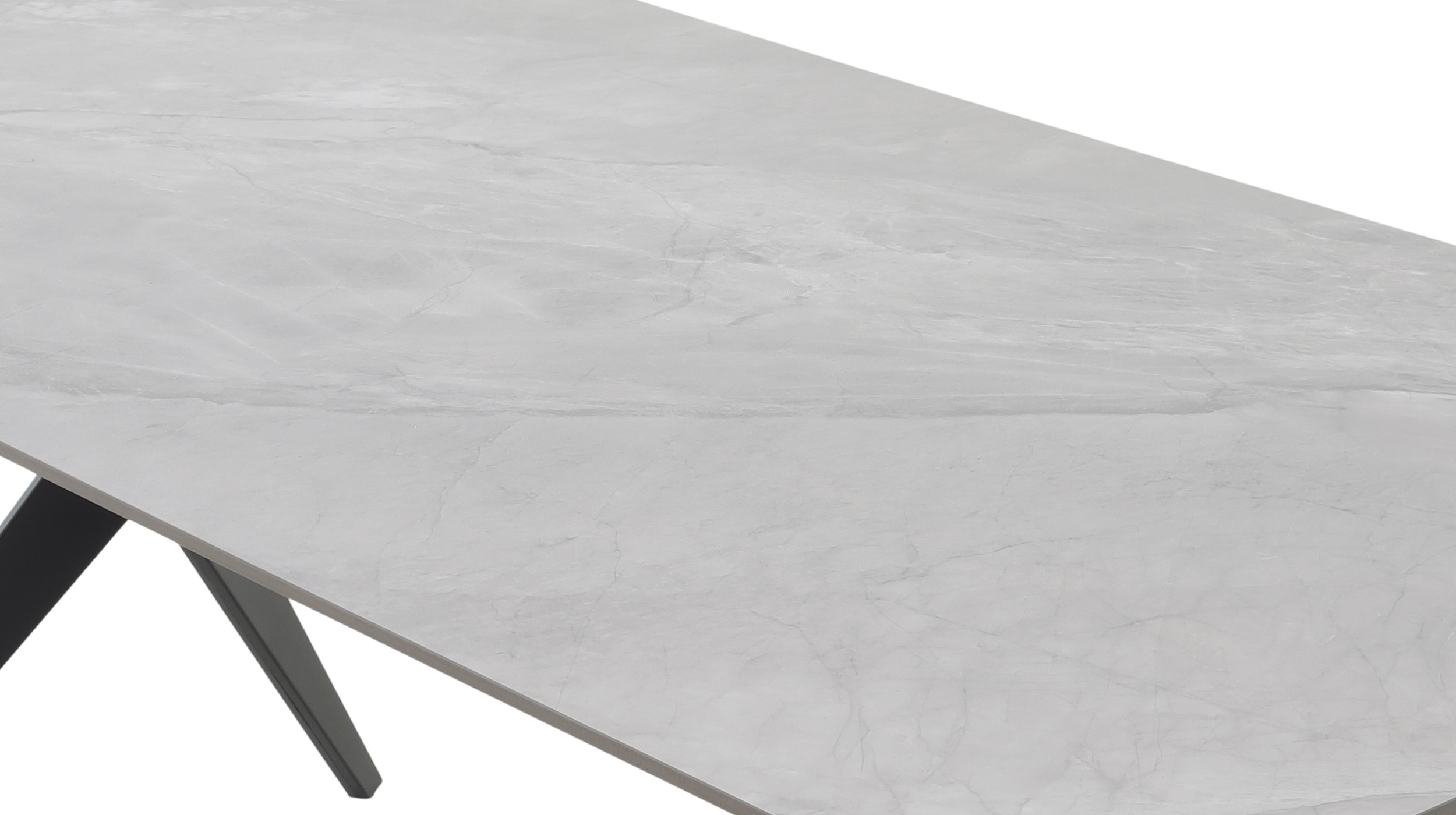 Esstisch 180 x 90 cm Marmoroptik grau - PACCINO