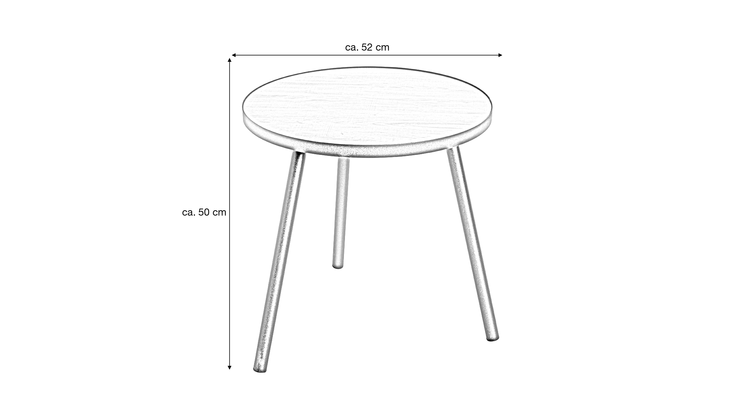 Beistelltisch Eiche rund 52 x 50 cm - GENUA